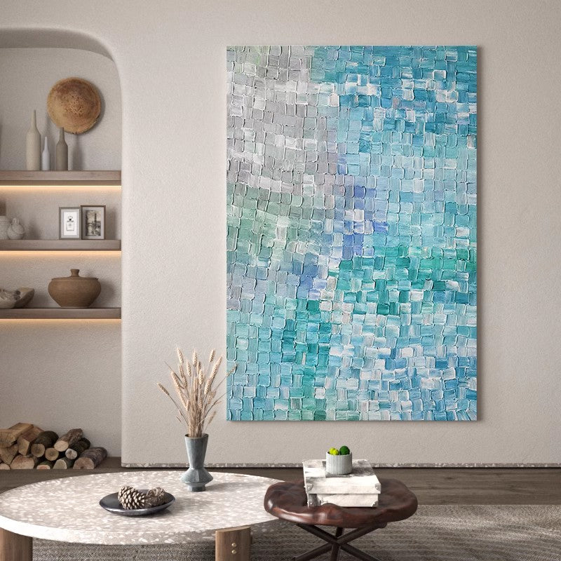 Ocean Breeze Textured Abstract Art