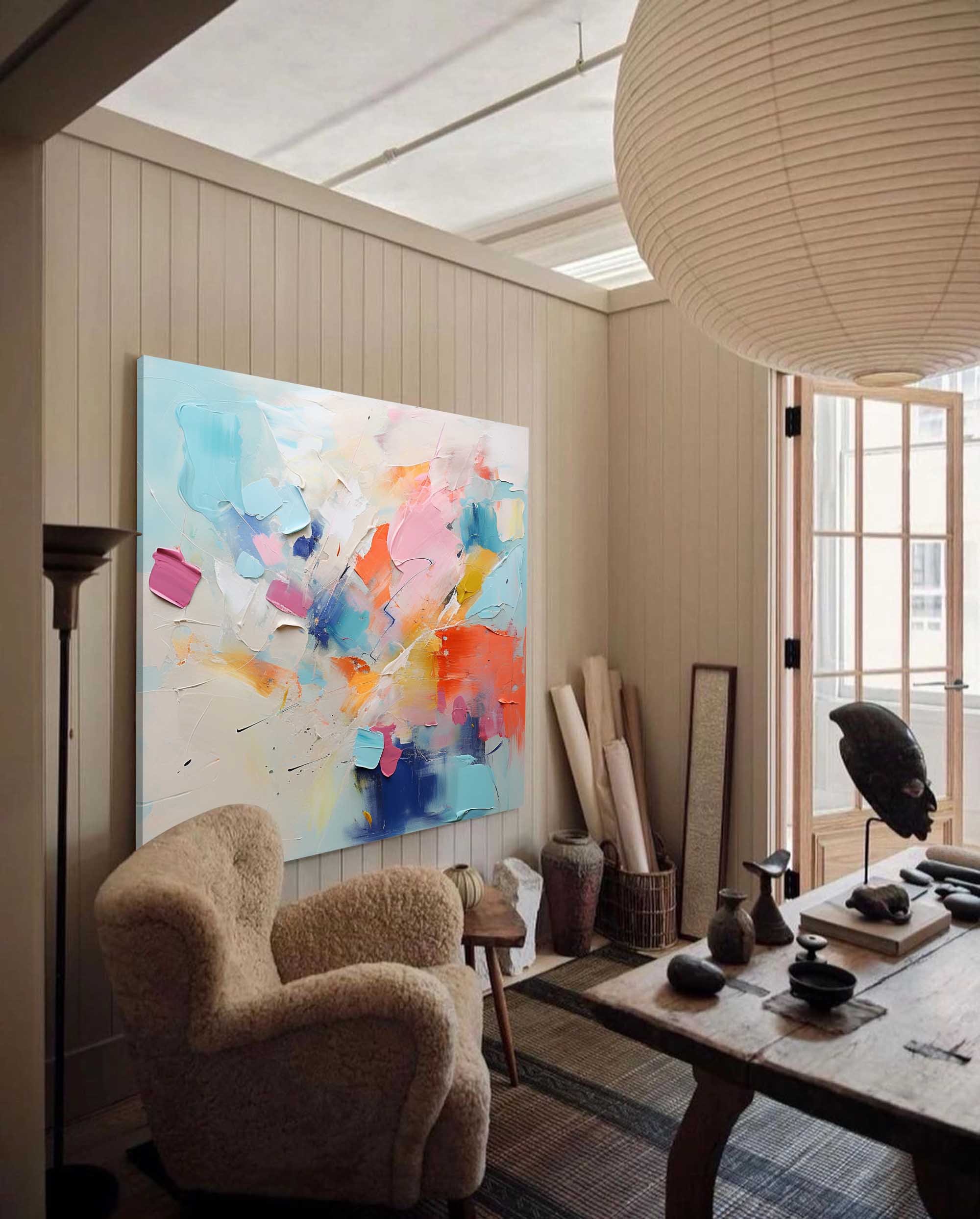 Abstract Bold Color Brushstroke Art