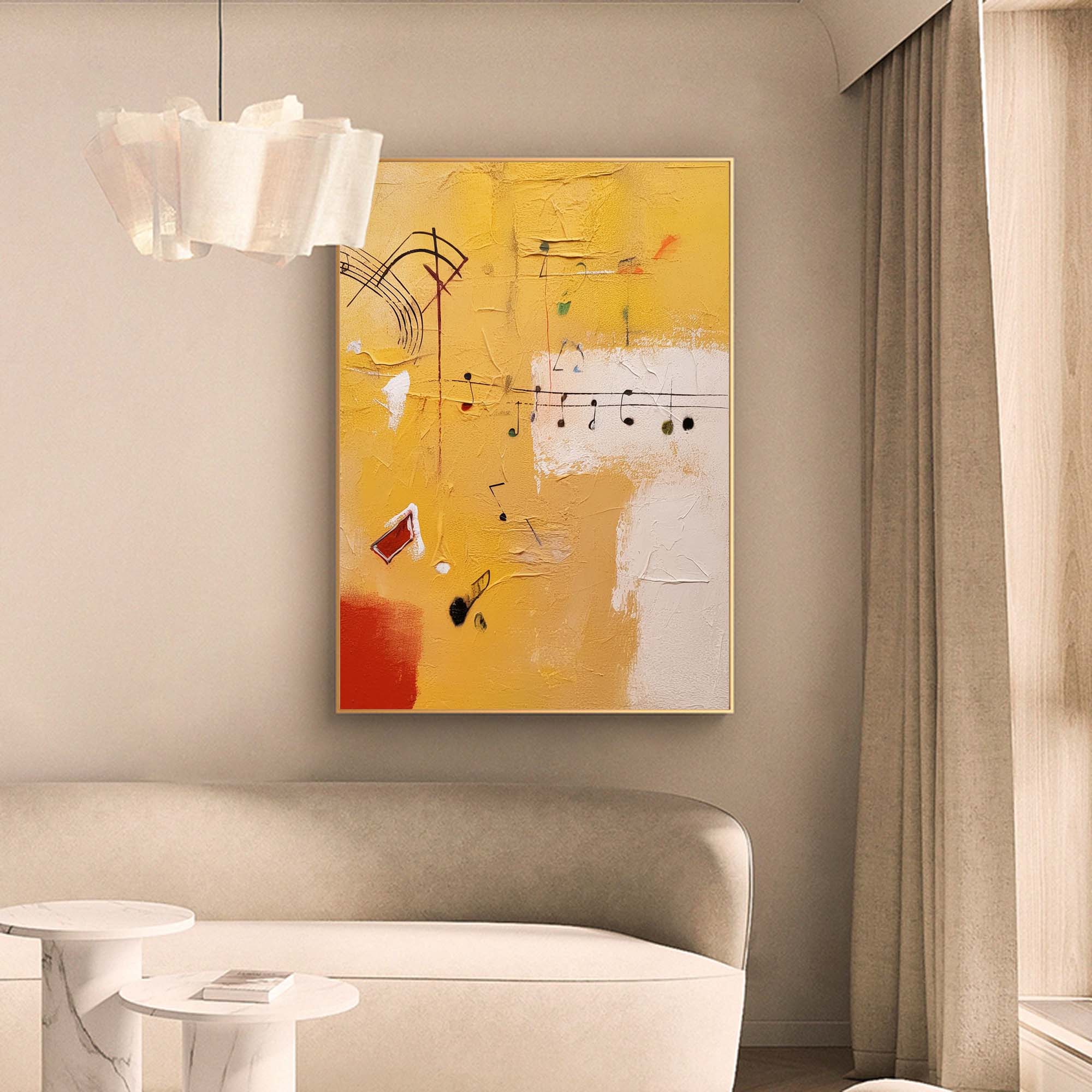 Melodic Abstract Symphony in Yellow