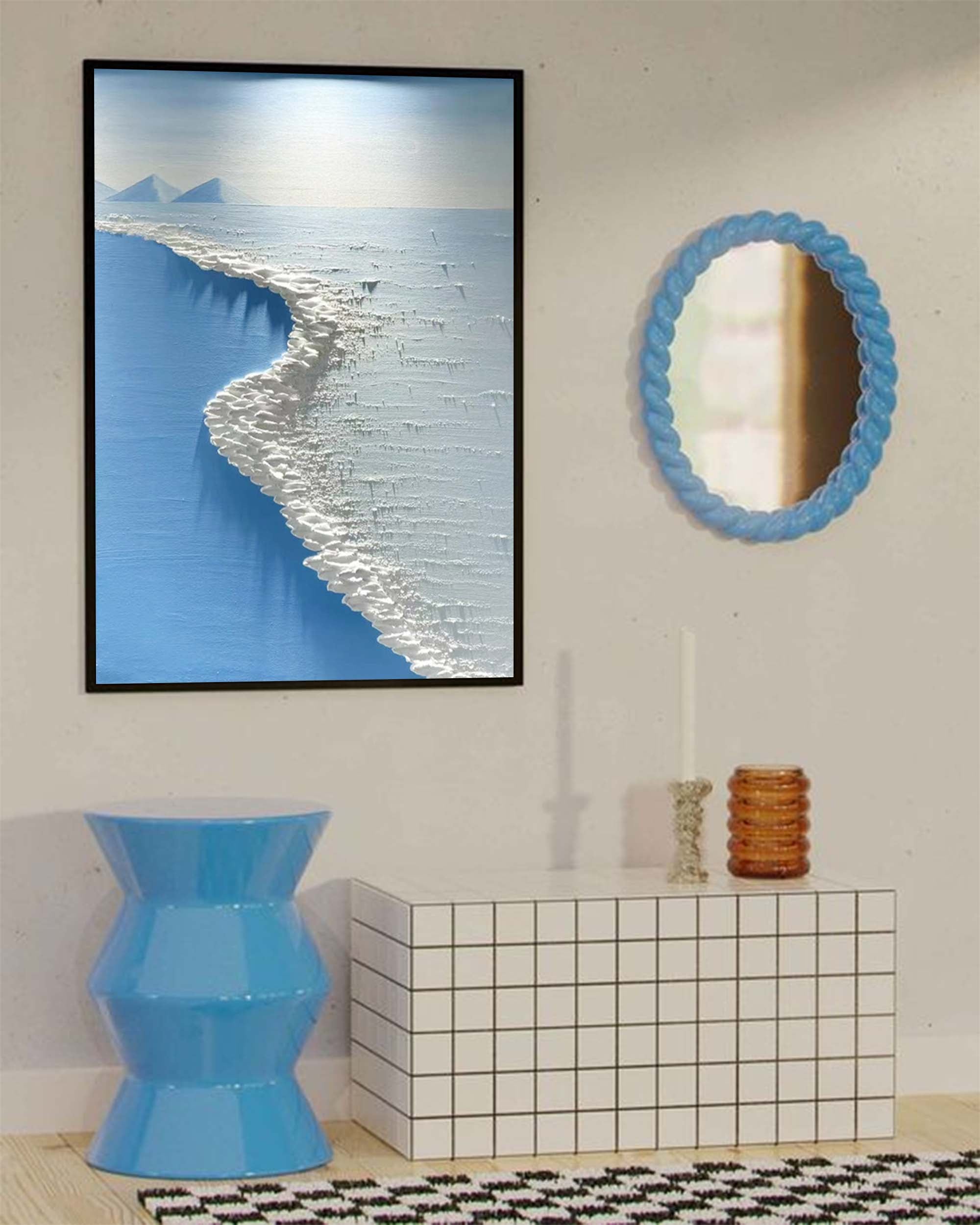 Textured Coastline: Abstract Ocean Serenity