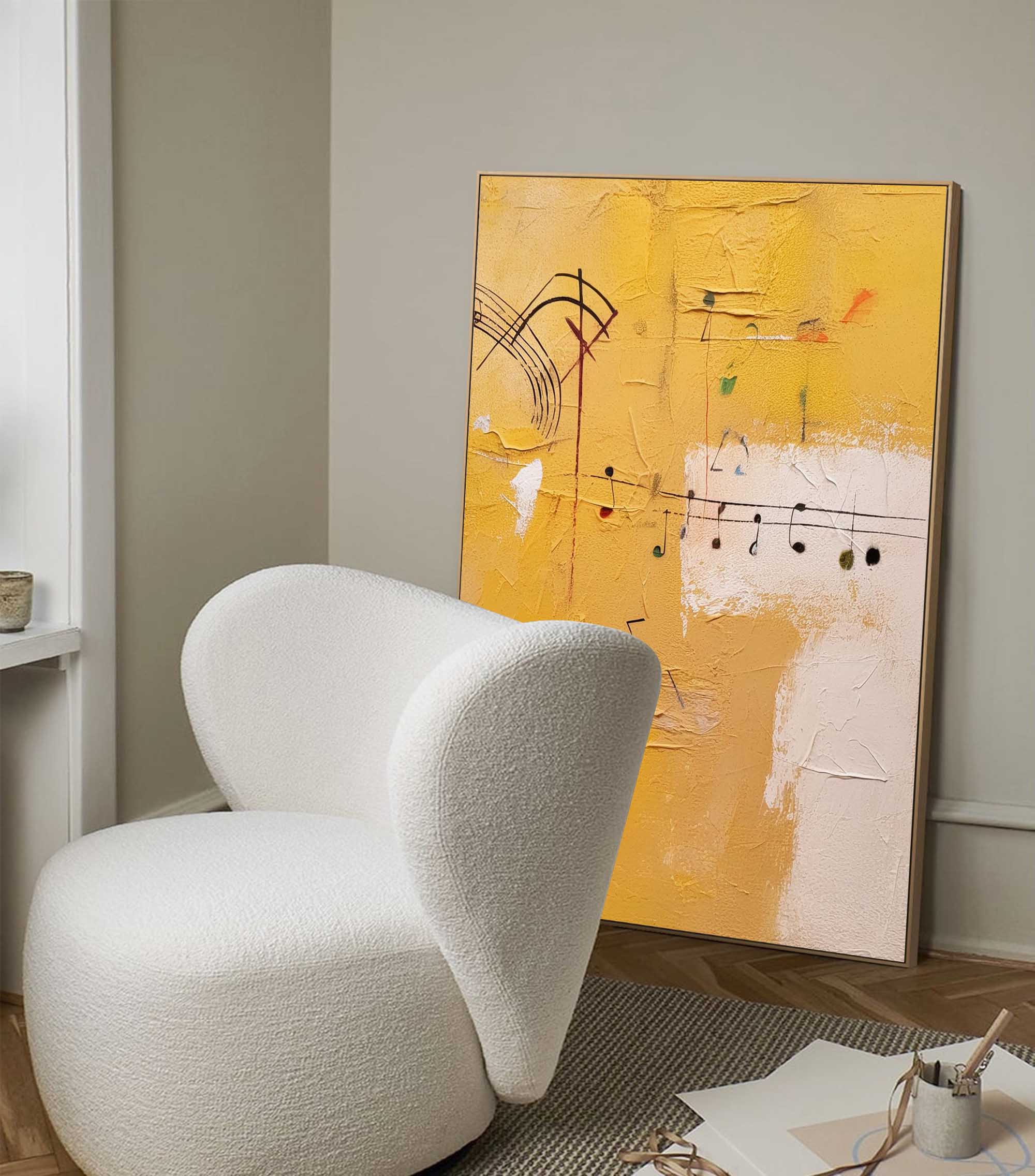 Melodic Abstract Symphony in Yellow