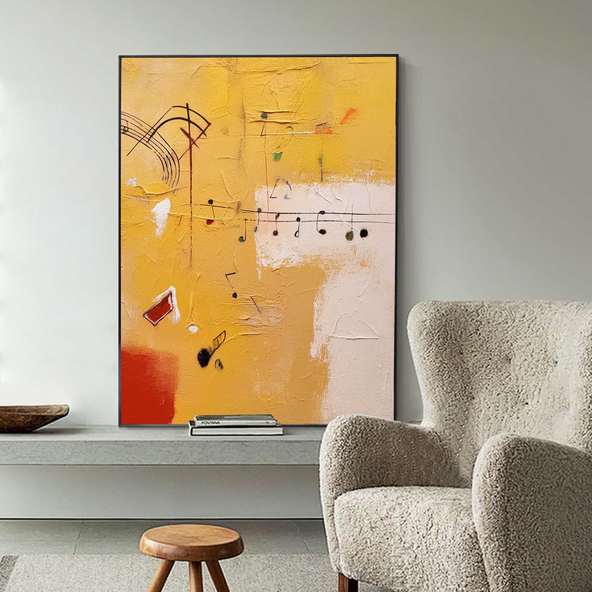 Melodic Abstract Symphony in Yellow