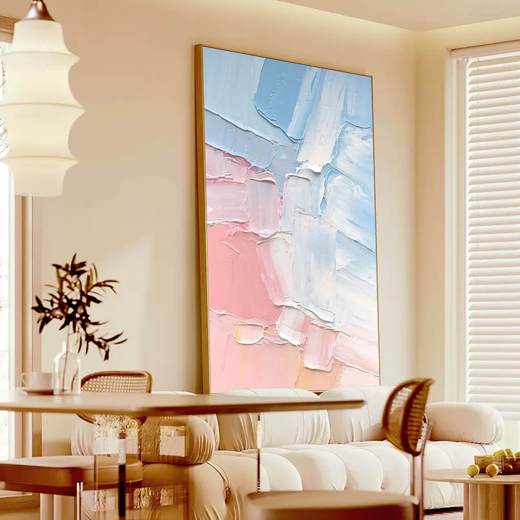 Soft Pastel Palette Knife Abstract Art