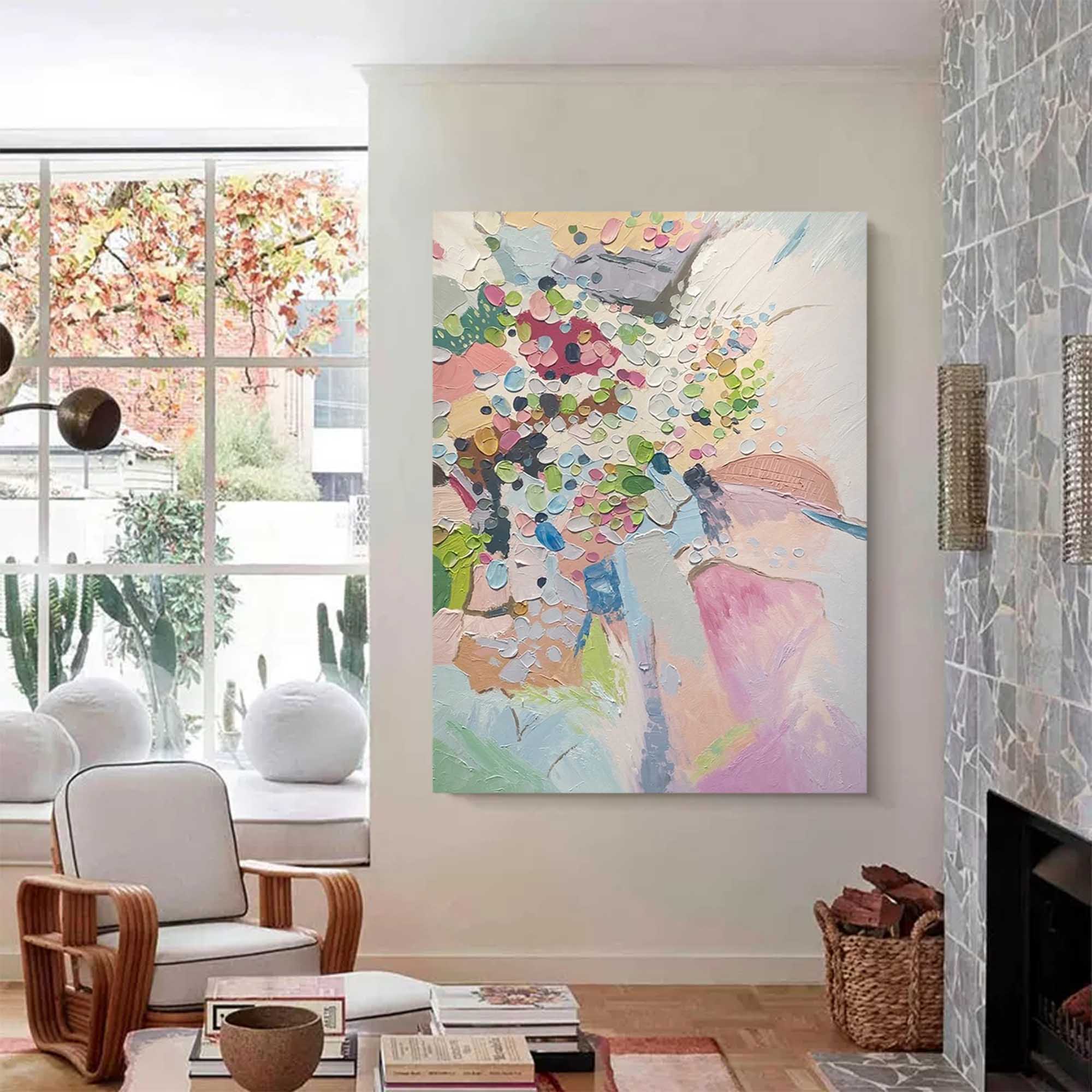 Pastel Dream Abstract Floral Textured Canvas Art