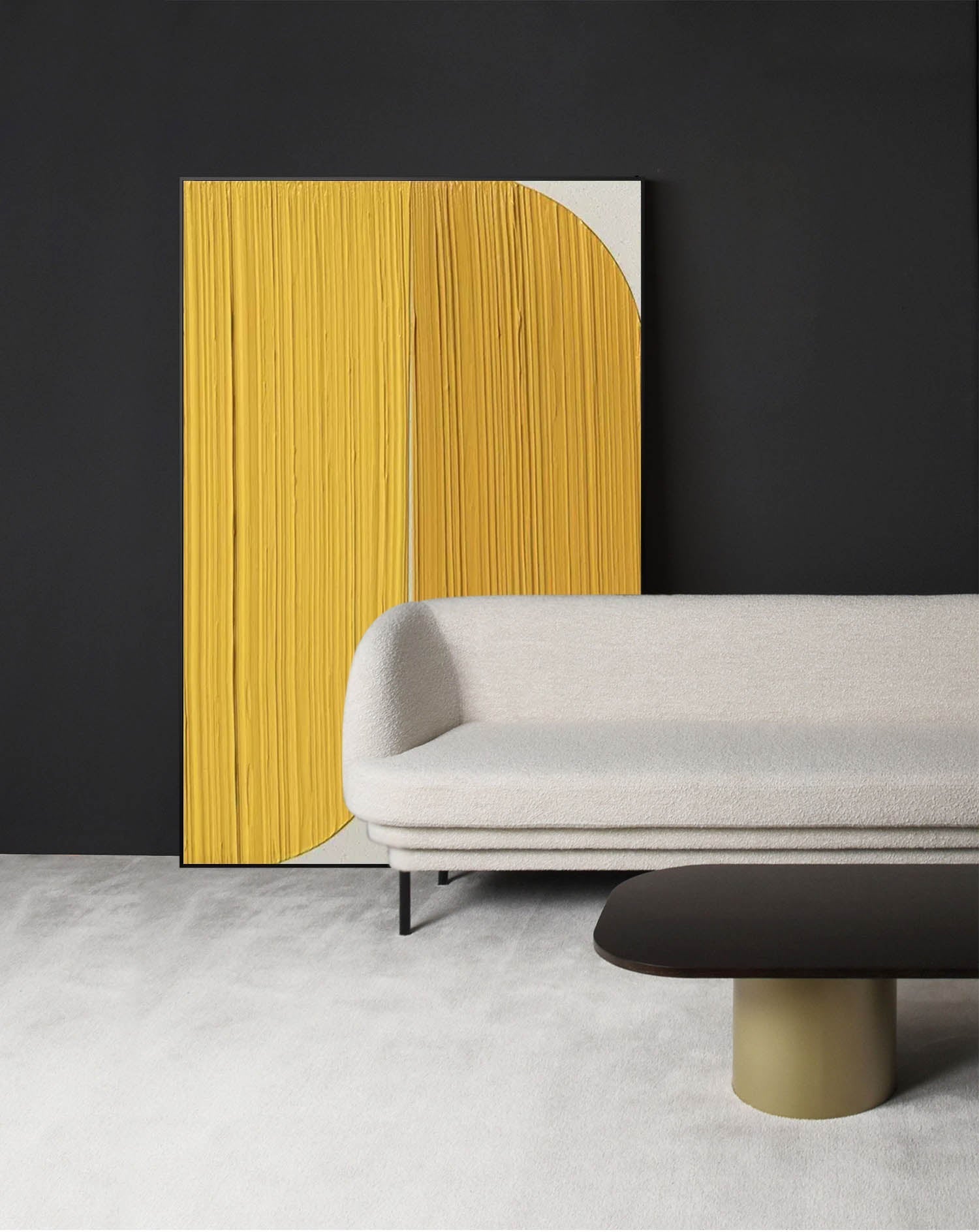 Golden Curved Minimalist Abstract