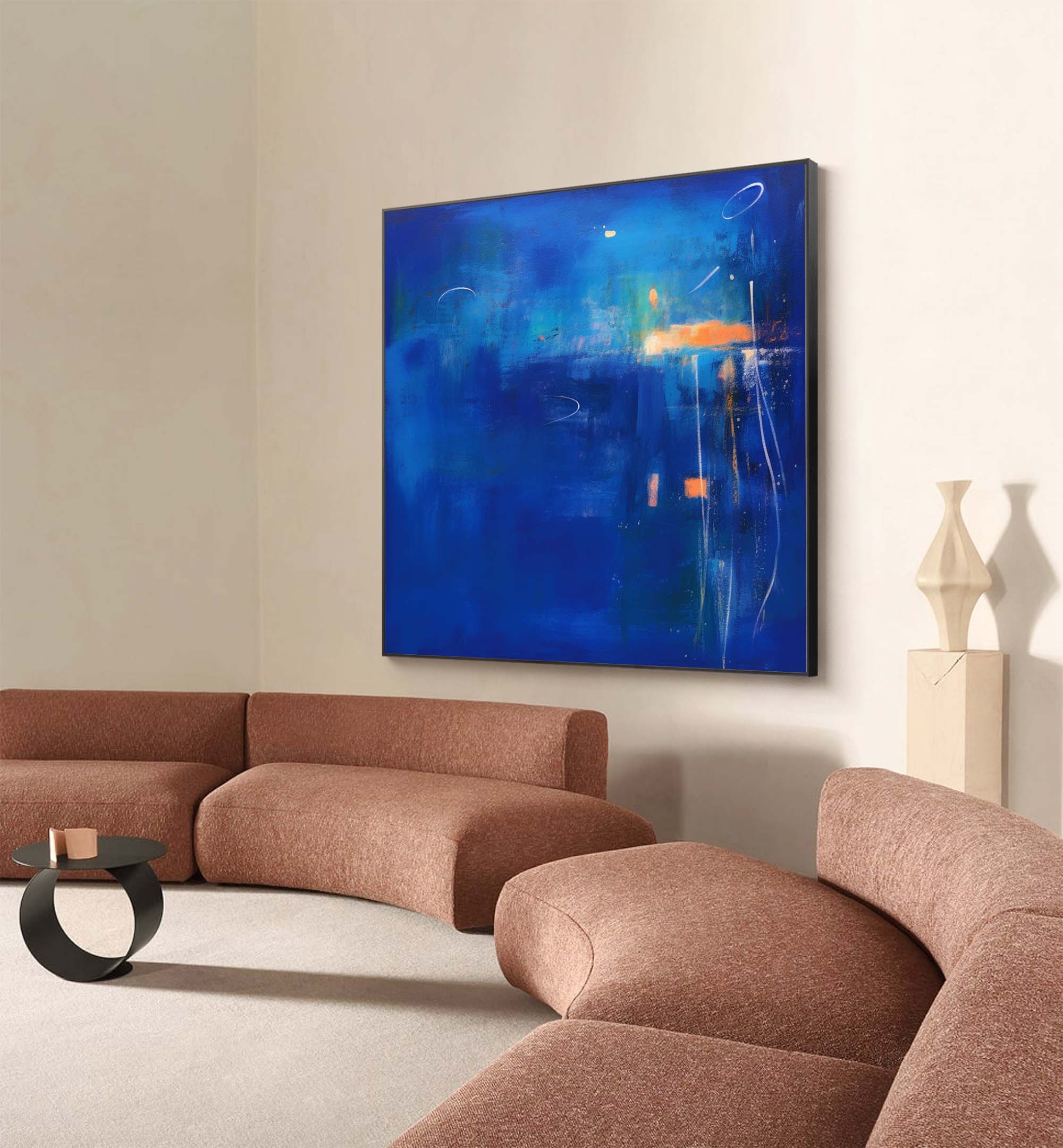 Twilight Blue Abstract Horizon