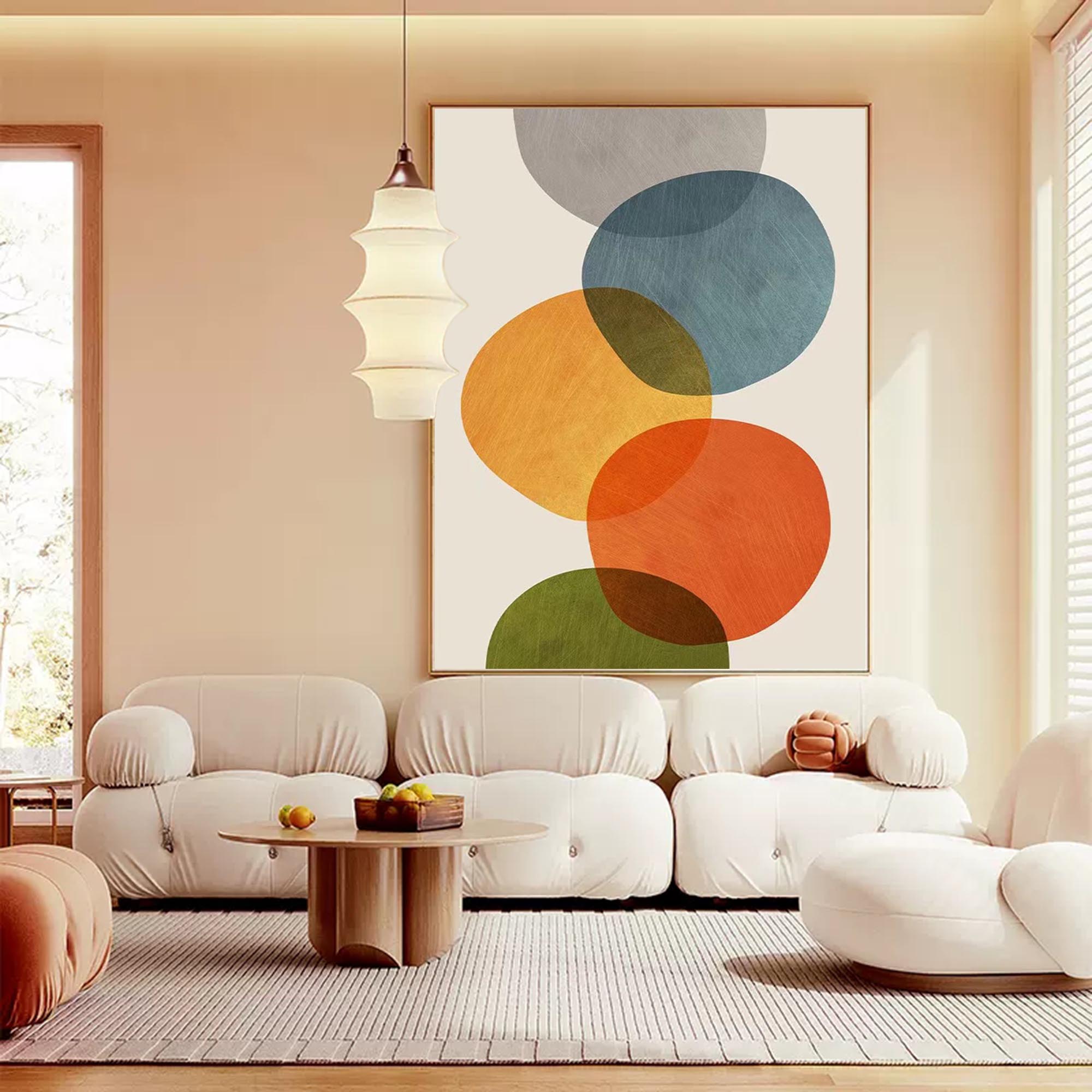 Overlapping Shapes: Earthy Abstract Flow