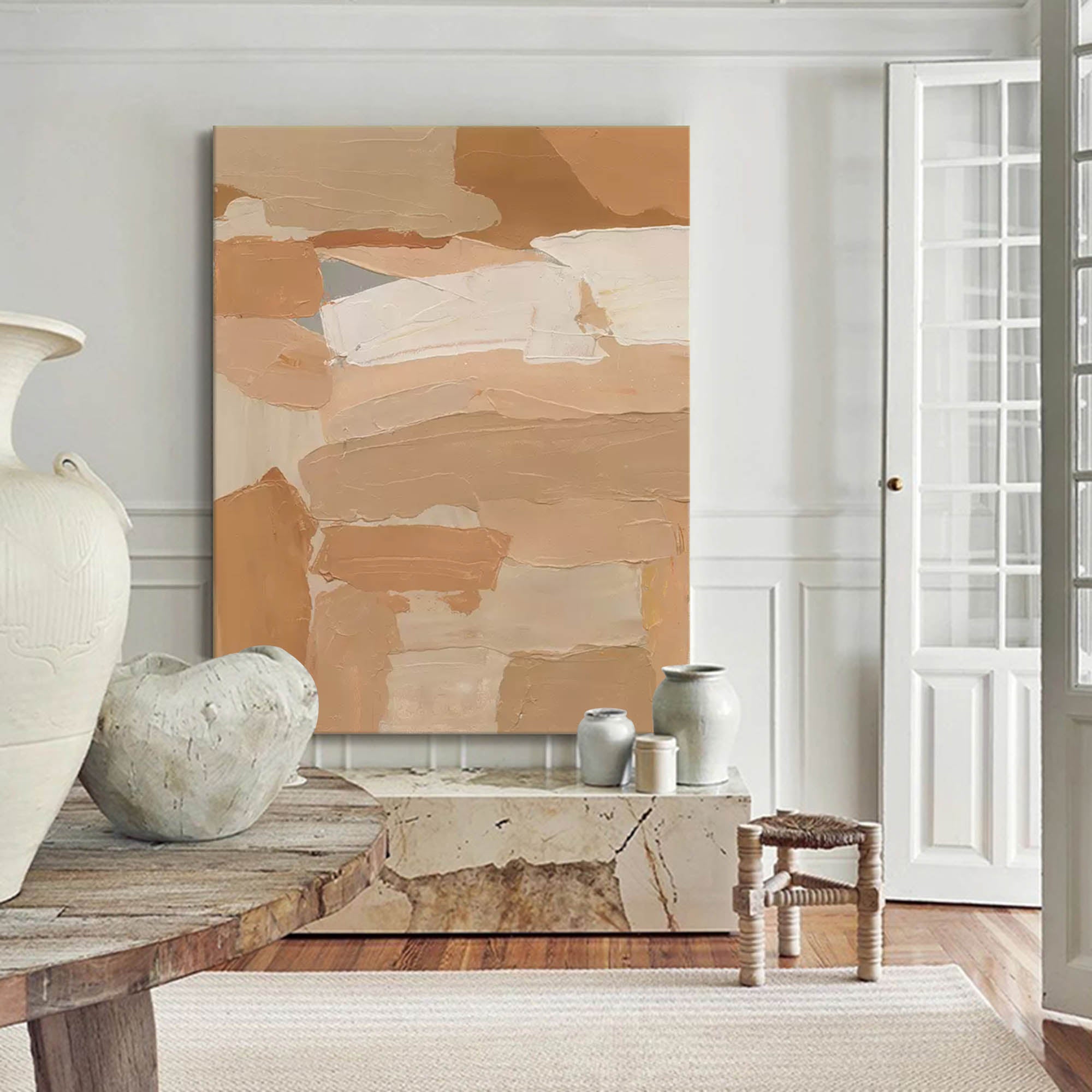 Earthy Abstract Textured Canvas Art