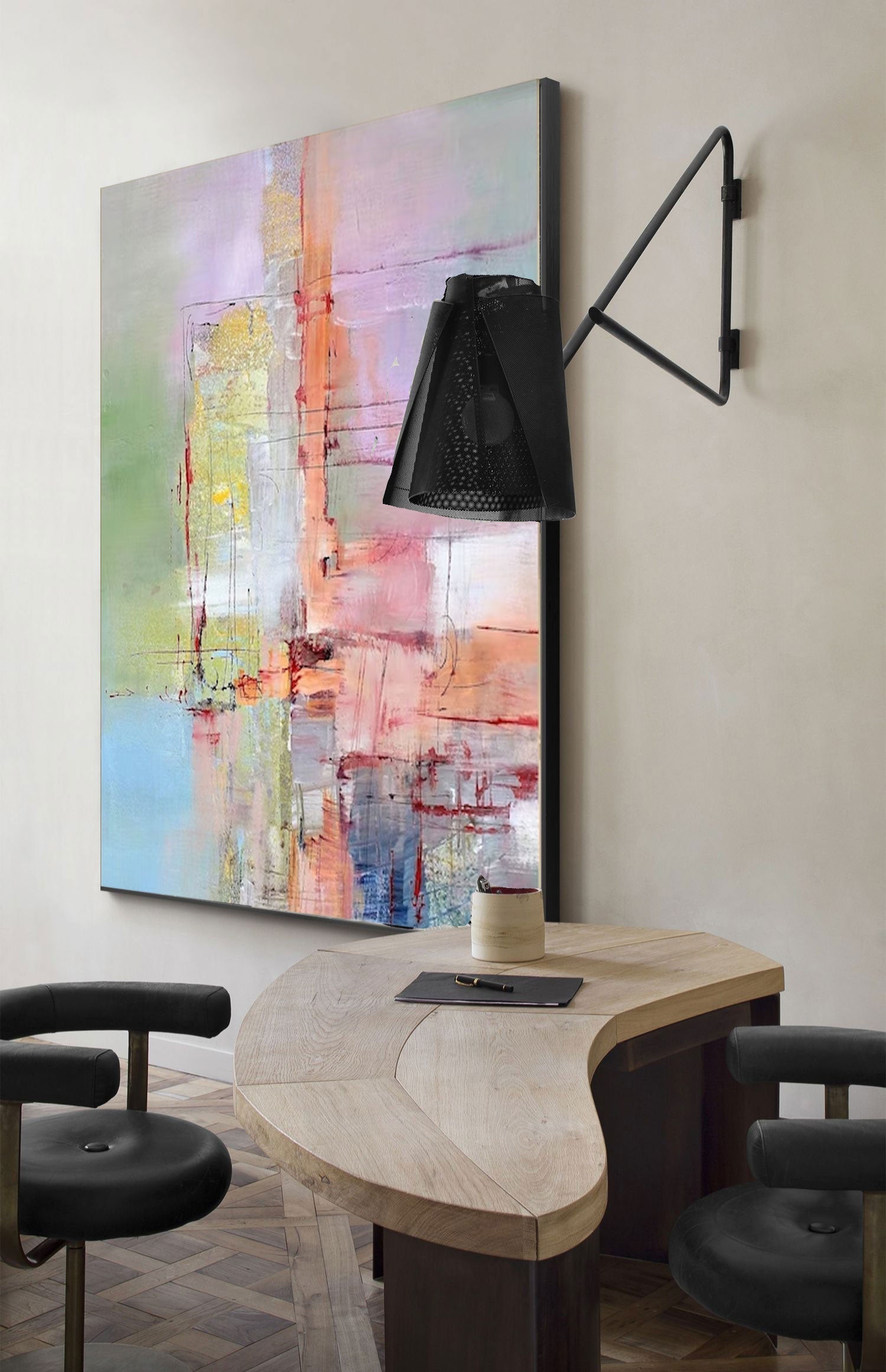 Pastel Abstract Textured Painting