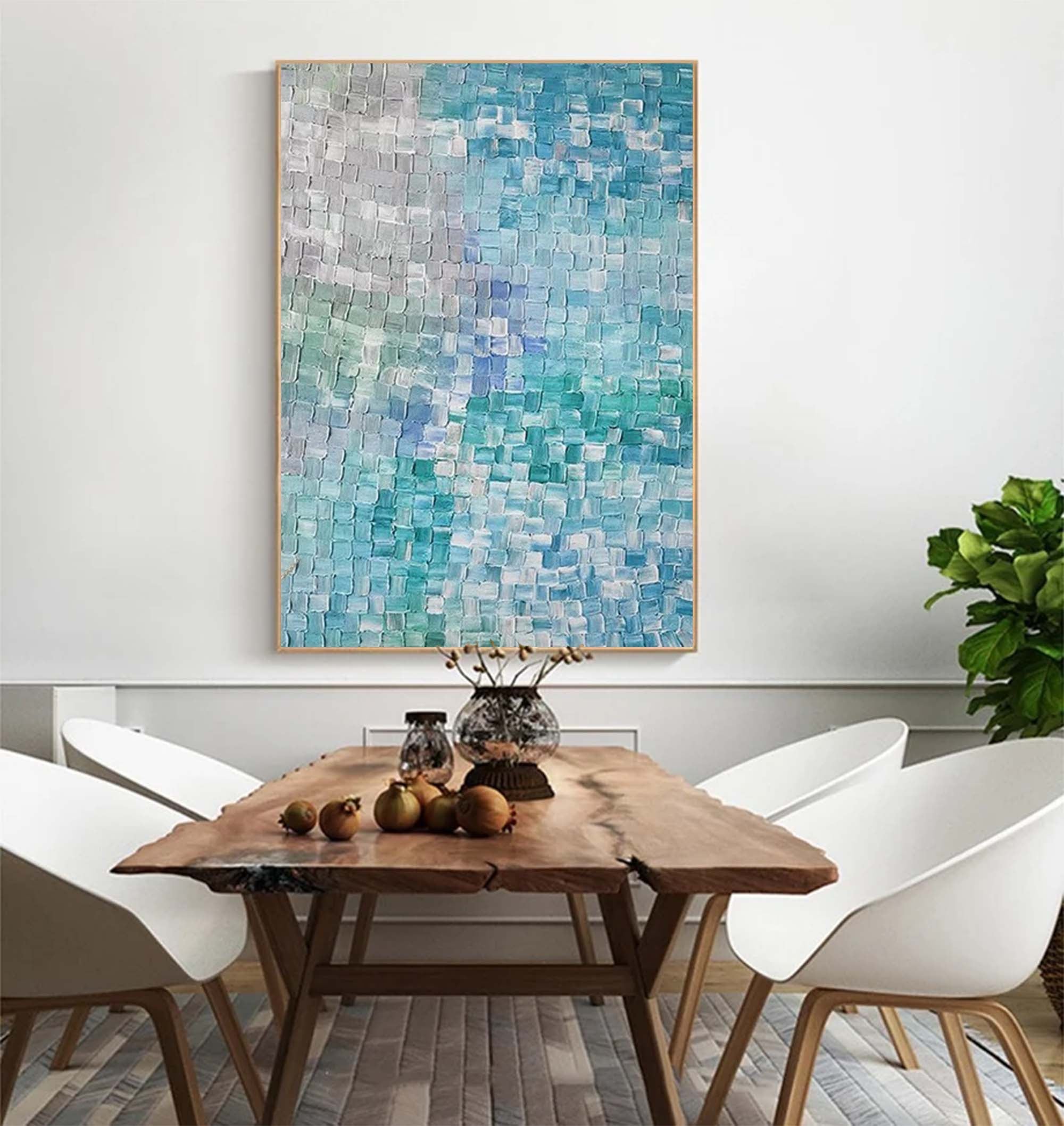Ocean Breeze Textured Abstract Art