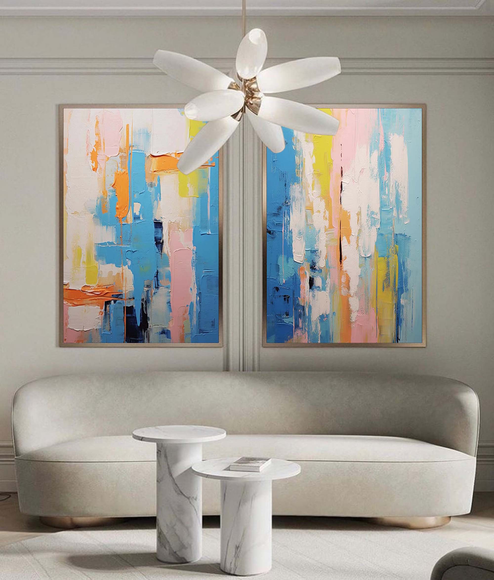 Vibrant Abstract Blue Art Set
