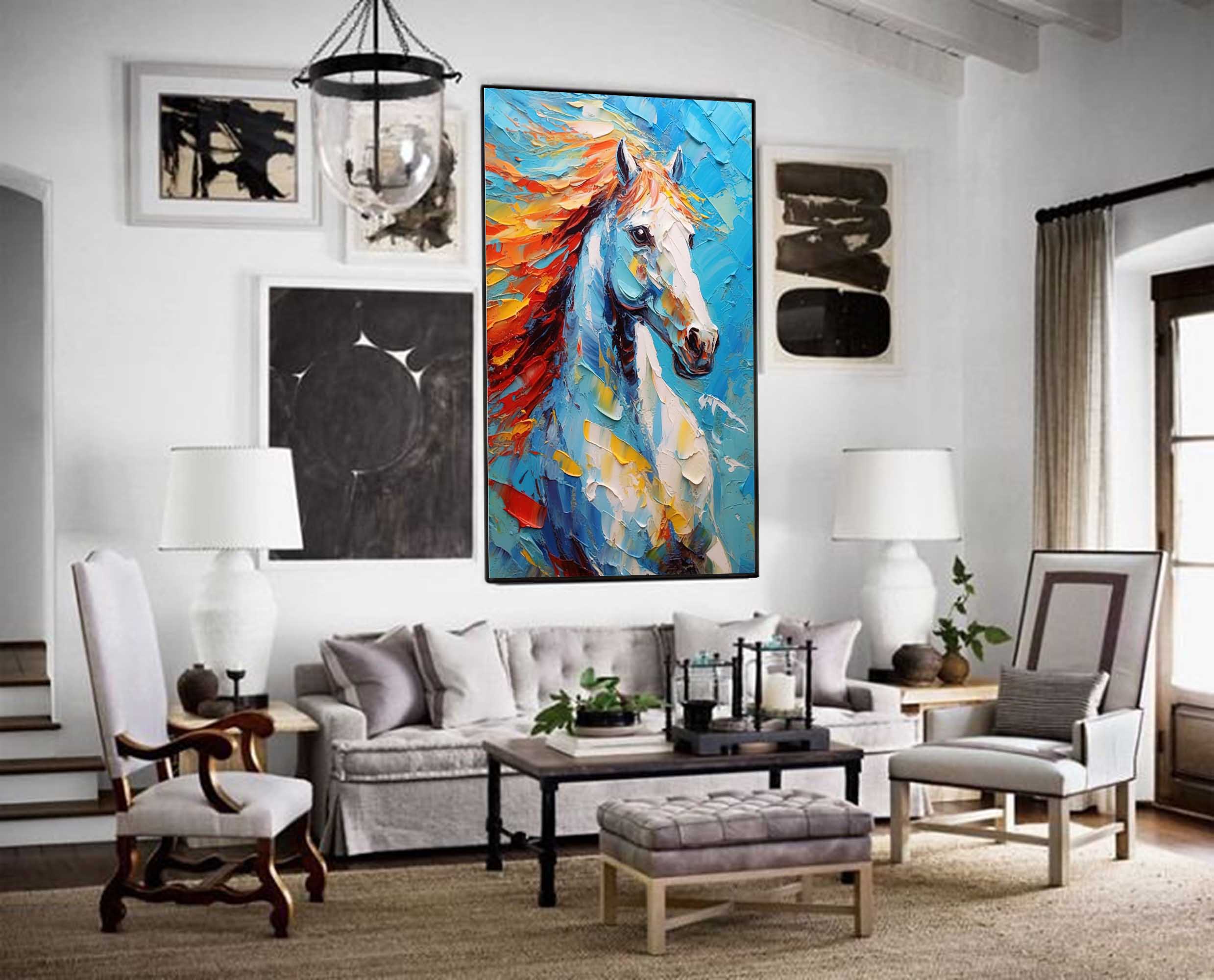 Majestic Horse in Fiery Motion