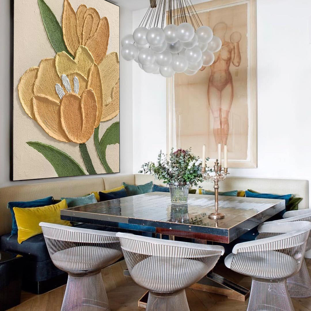 Textured Floral Canvas Art