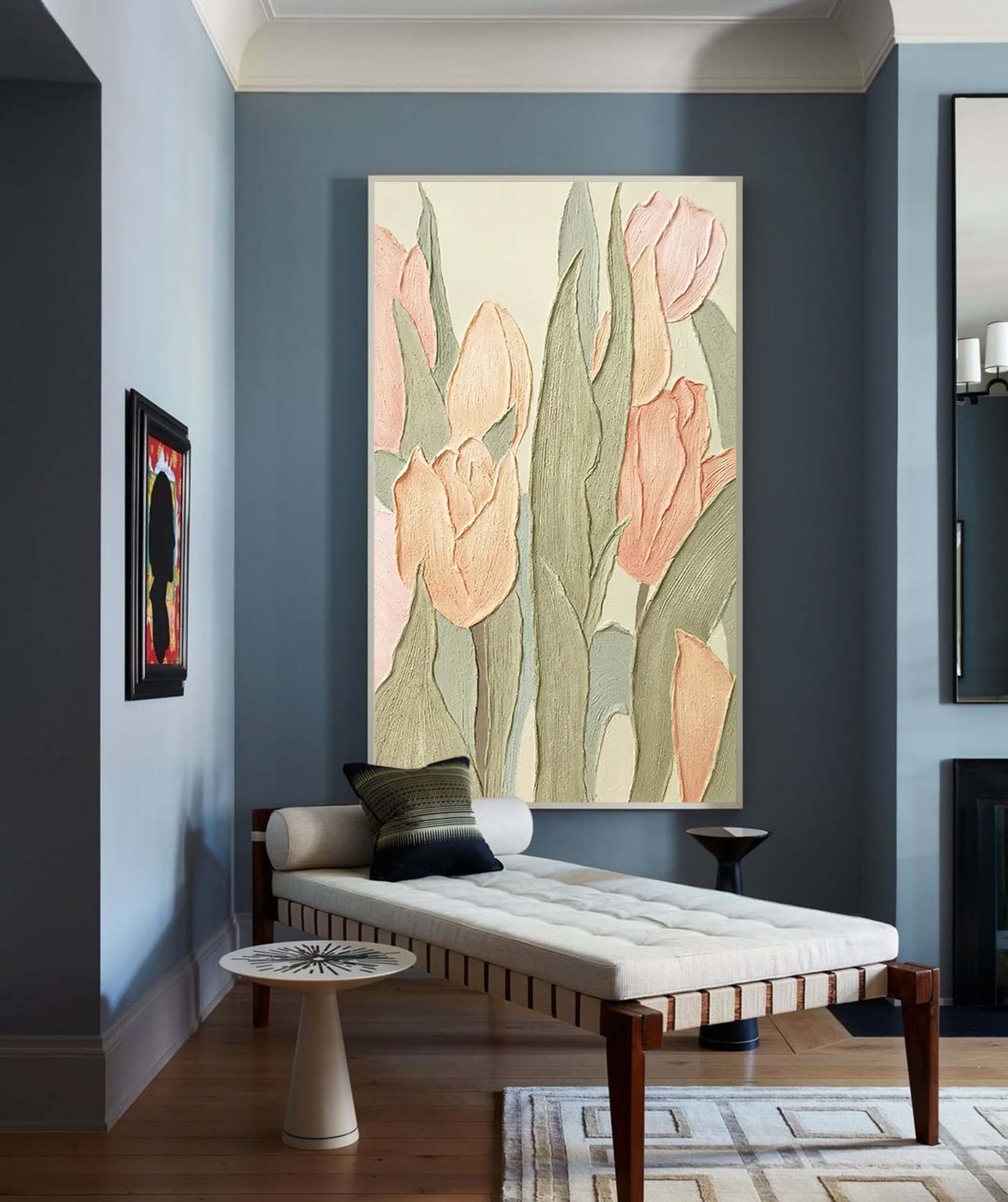 Elegant Floral Textured Canvas Art