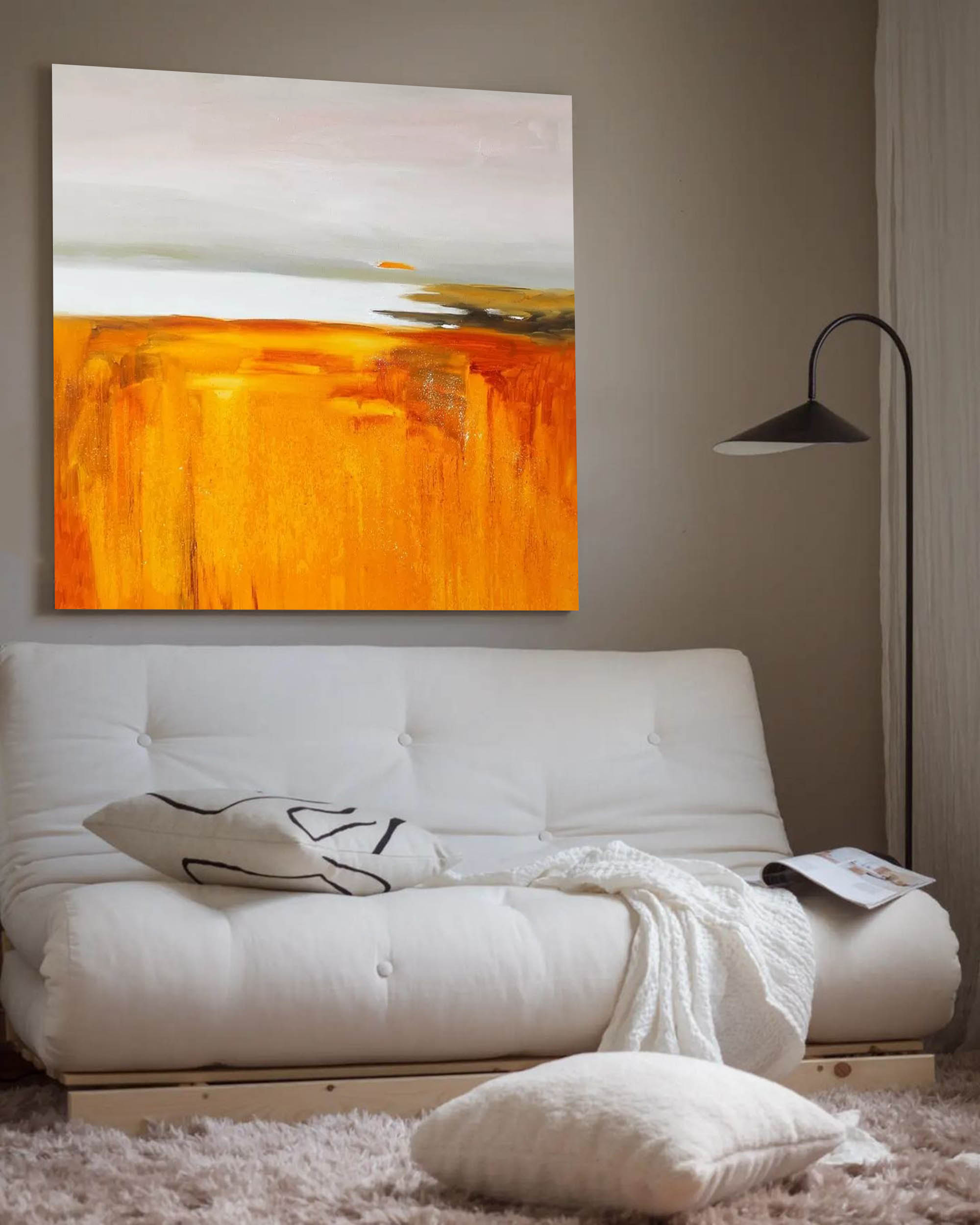 Golden Horizon Abstract Landscape