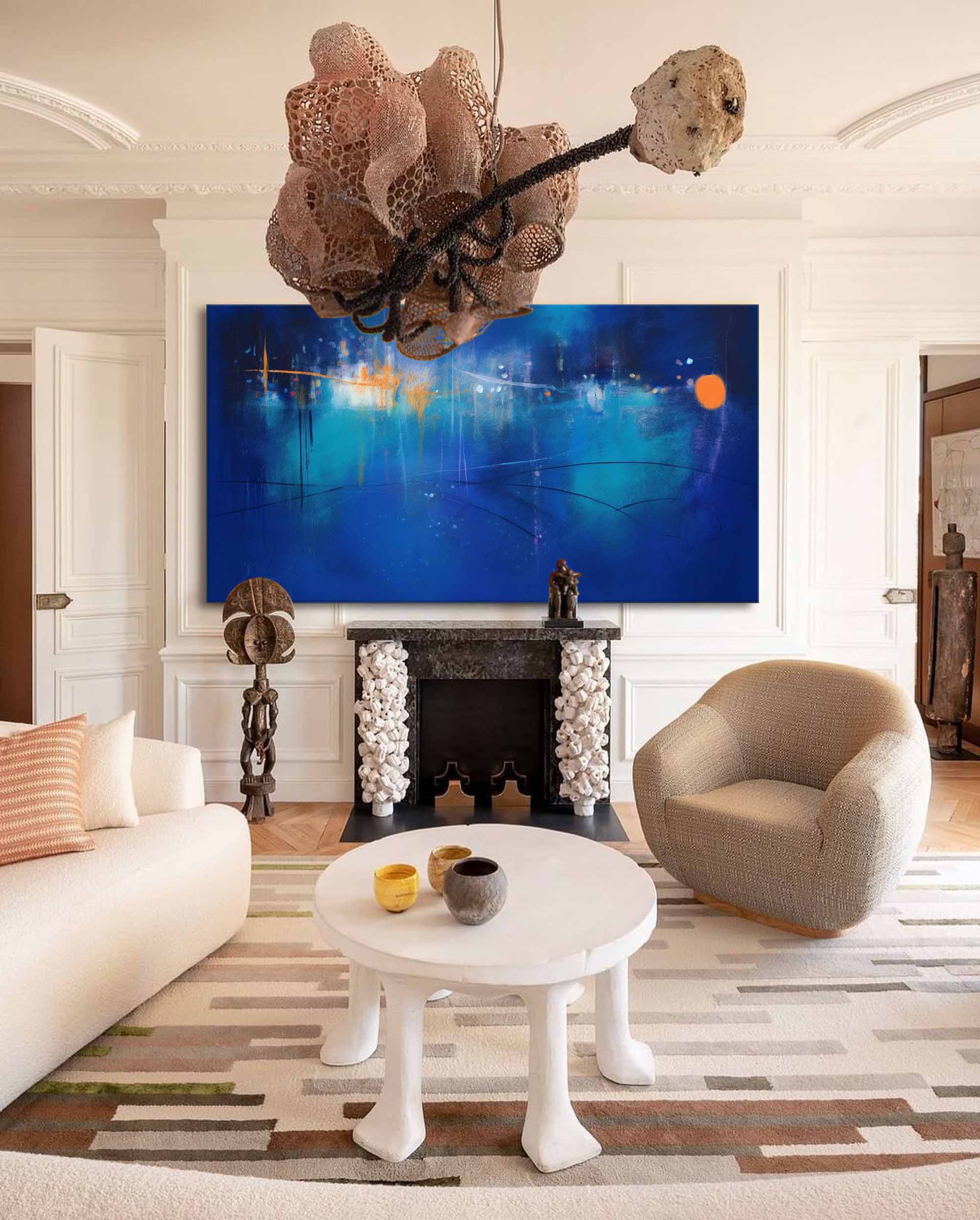 Vivid Blue Abstract Nightscape