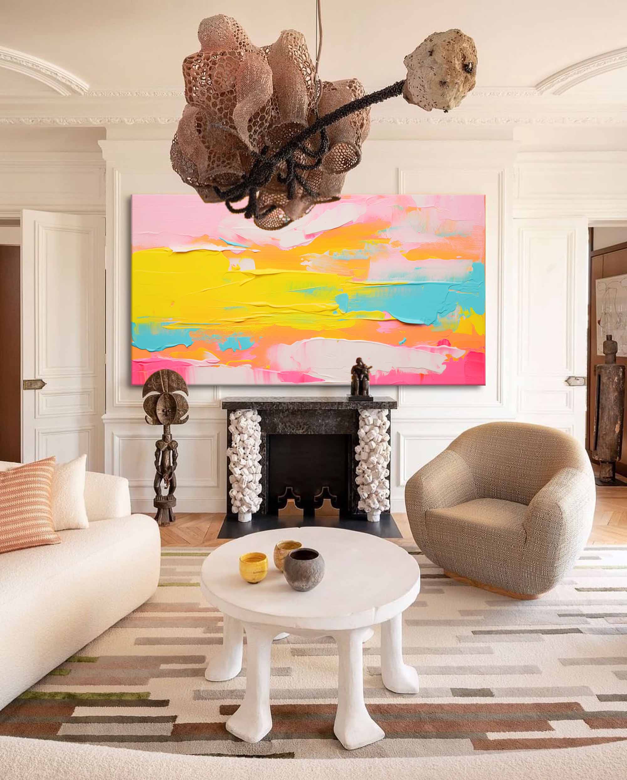 Golden Horizon Abstract Canvas