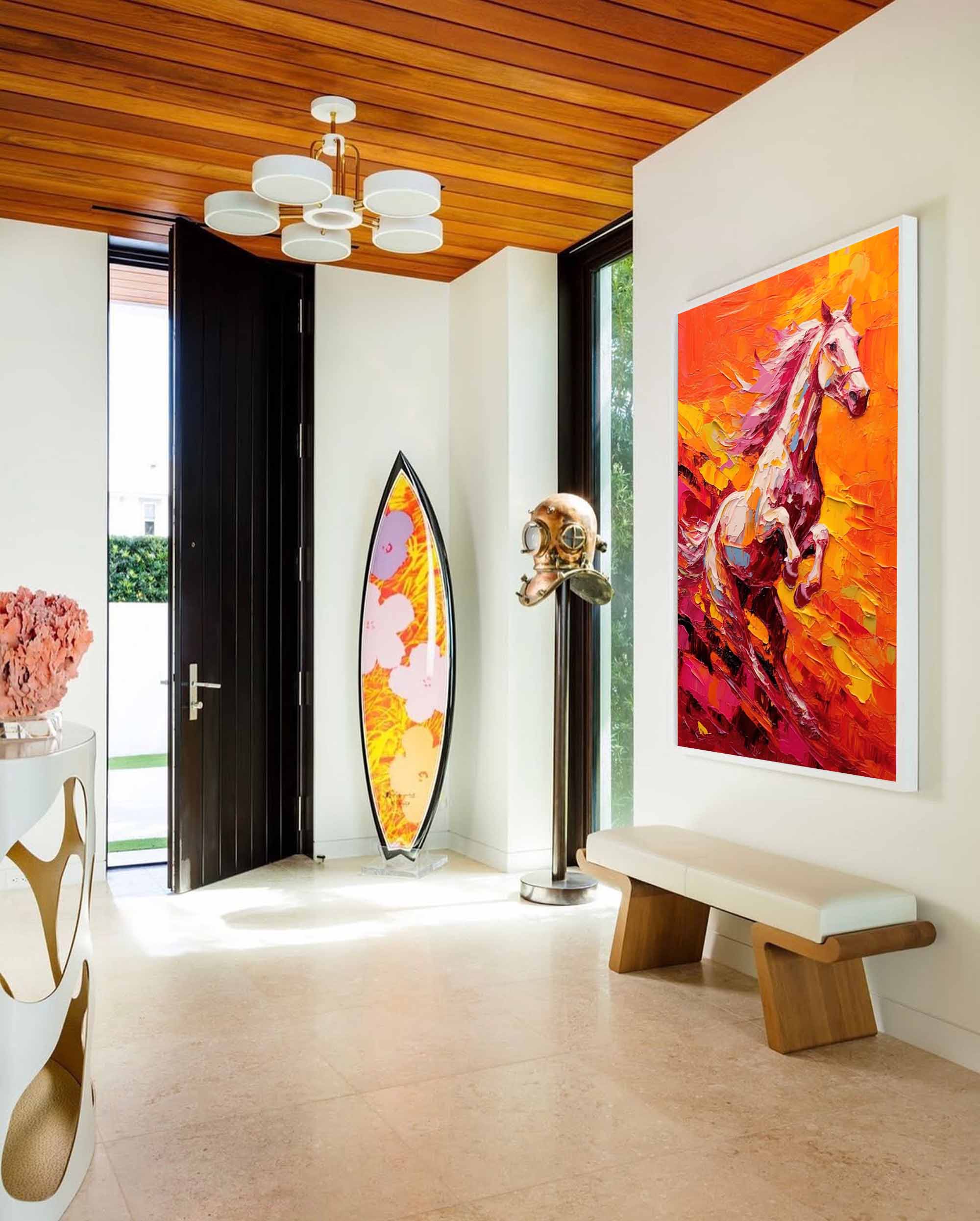 Fiery Gallop – Dynamic Horse Oil Painting on Canvas