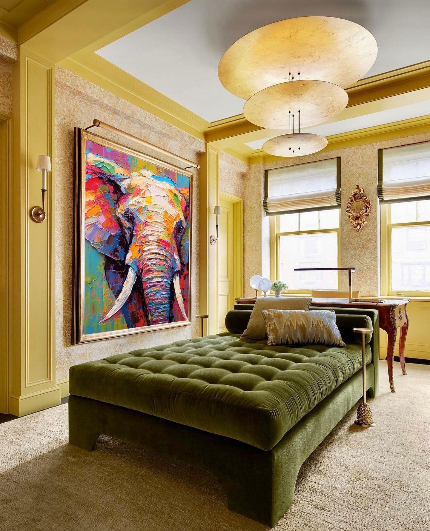 Vivid Elephant in Bold Textures