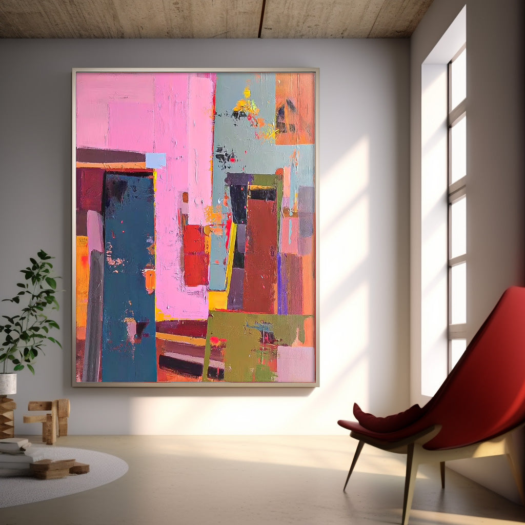 Bold Abstract Color Block Canvas Art