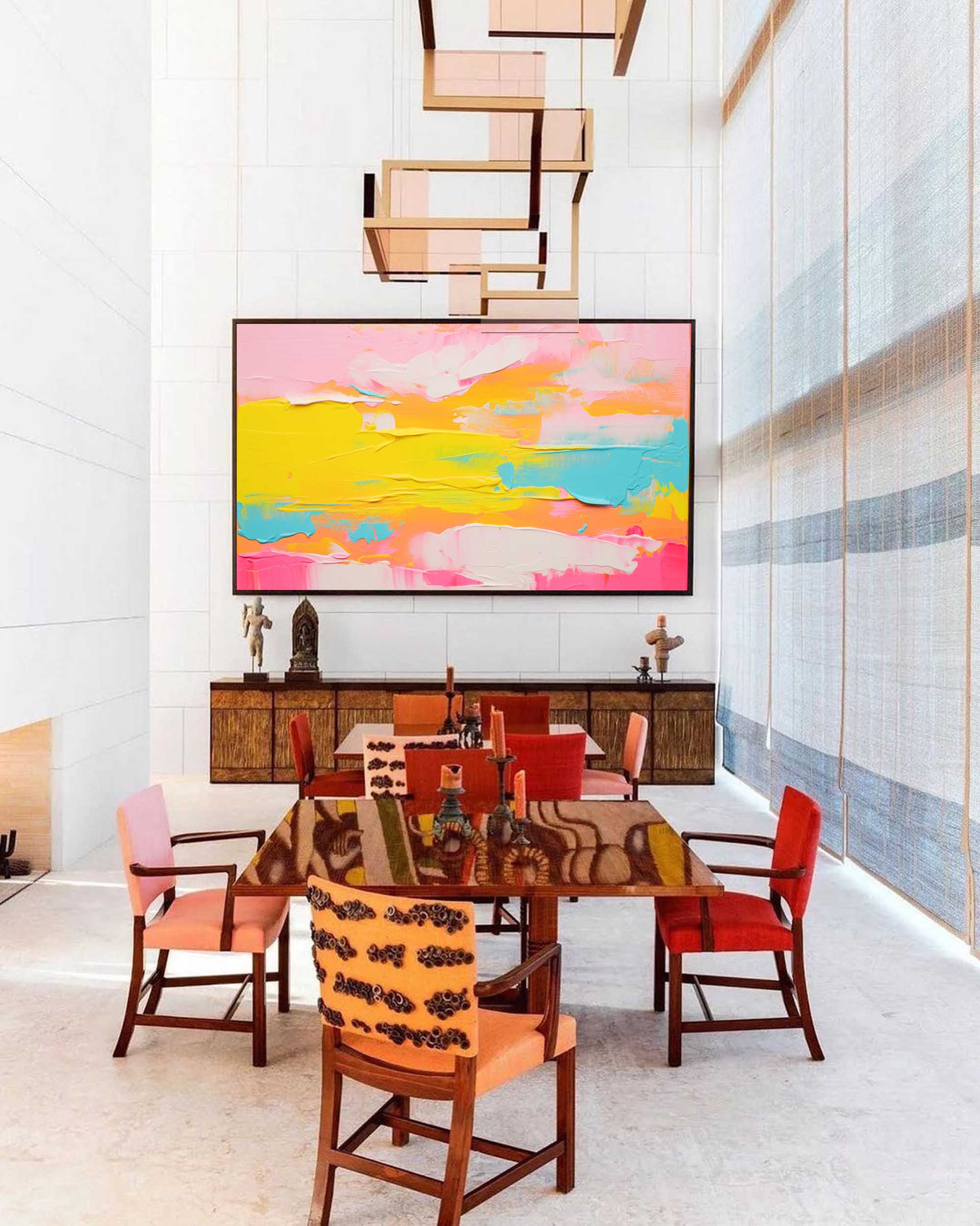 Golden Horizon Abstract Canvas