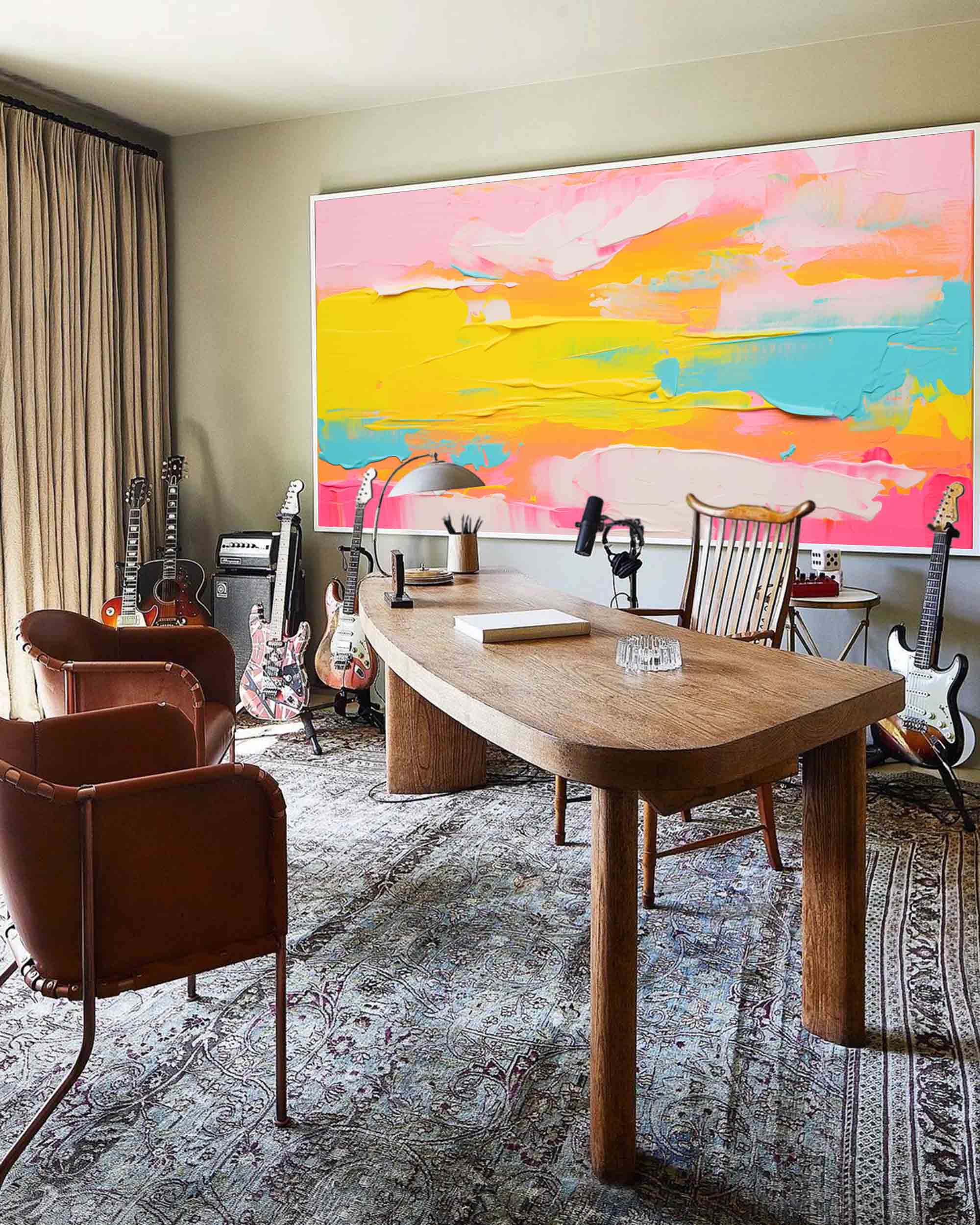 Golden Horizon Abstract Canvas