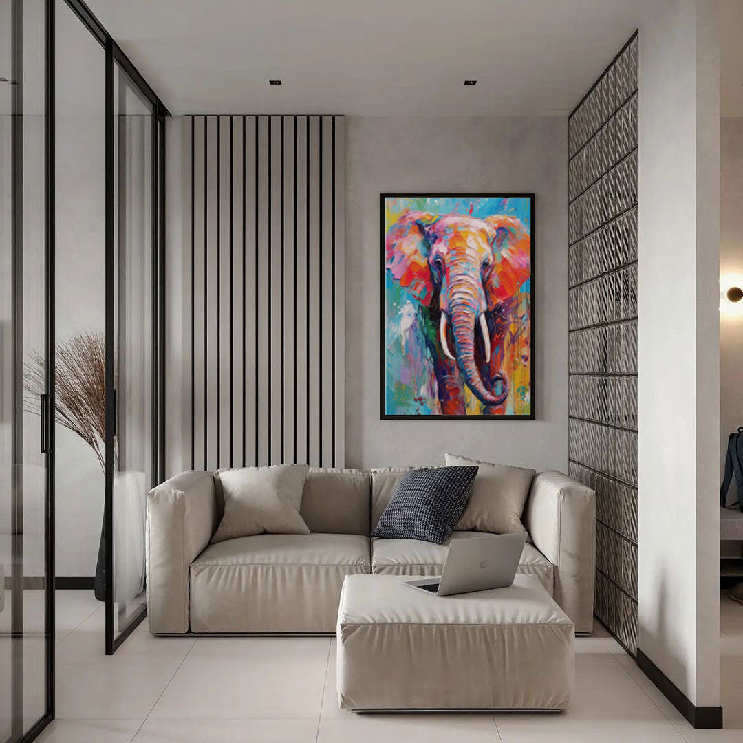 Rainbow Elephant in Bold Hues