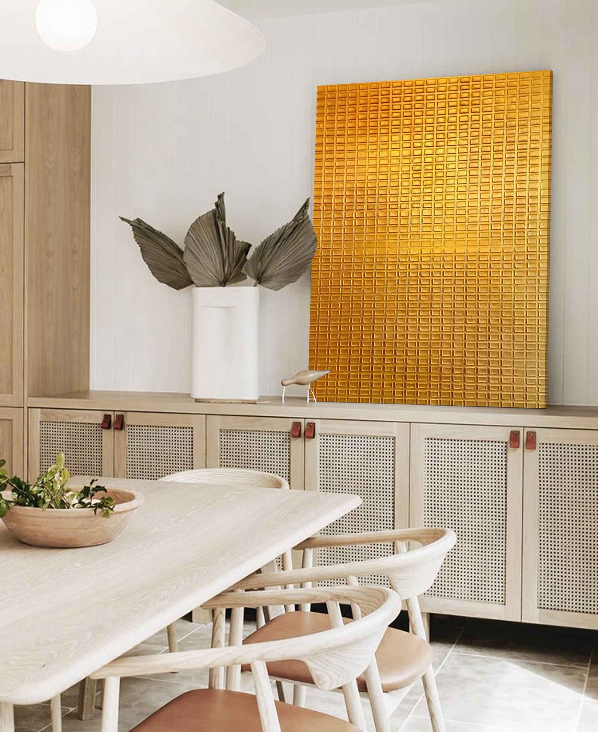 Golden Geometric Textured Artwork