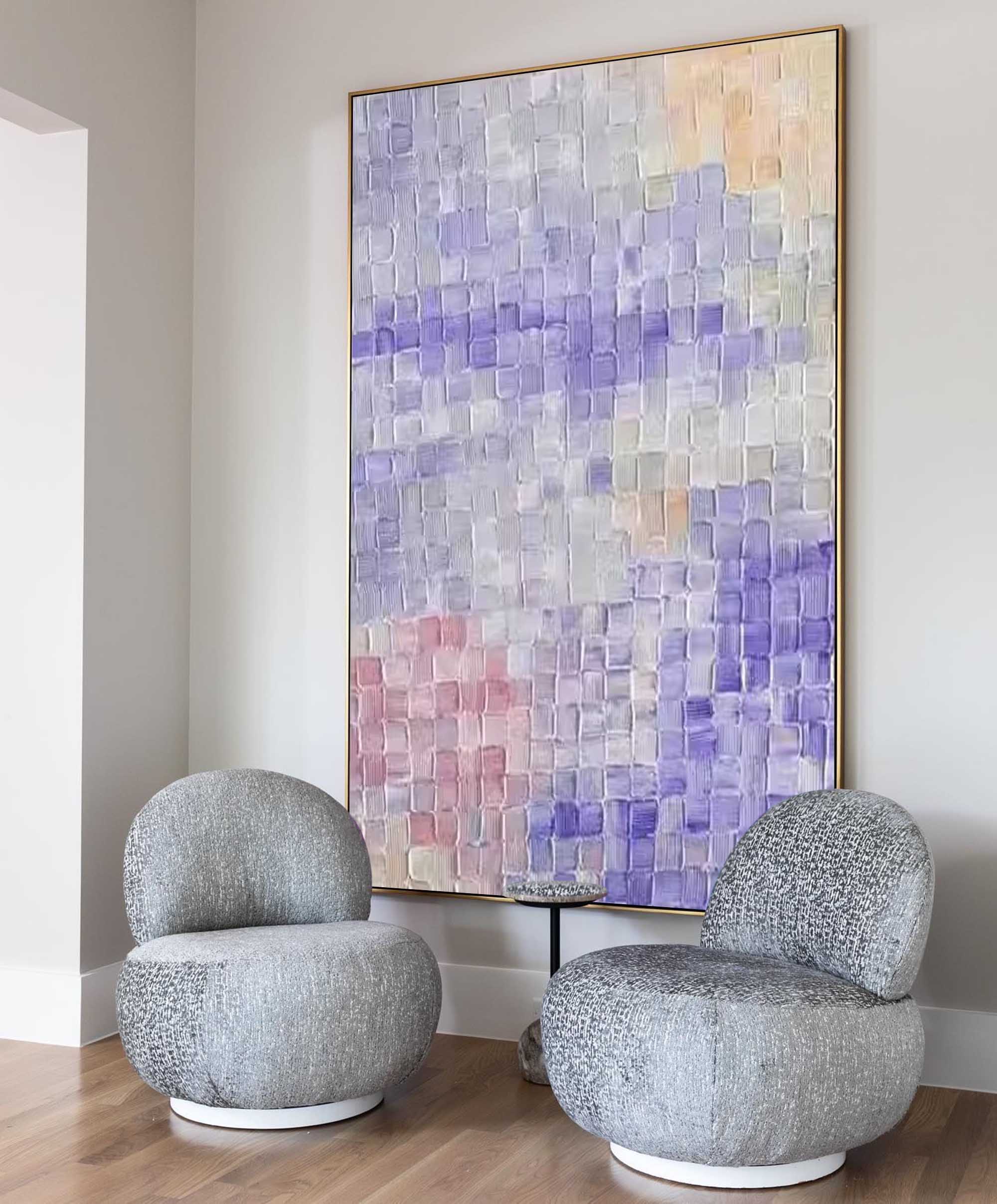 Lavender Sky Textured Abstract Art