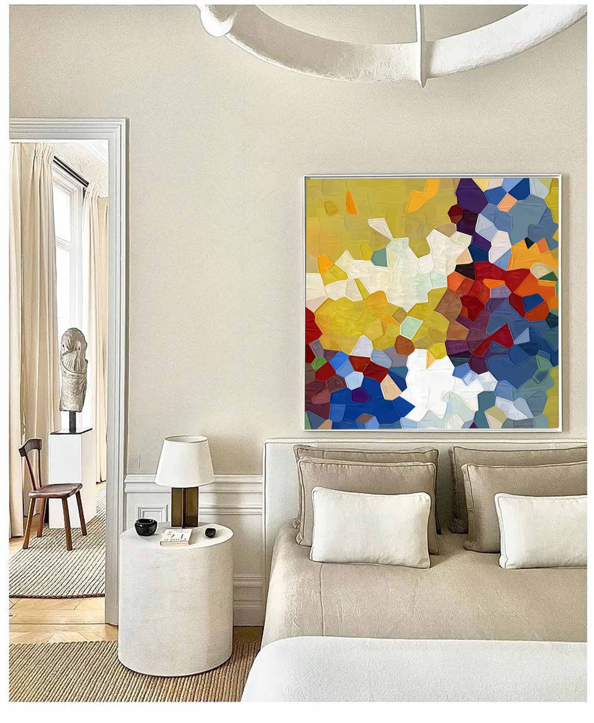 Vibrant Mosaic Textured Abstract Art
