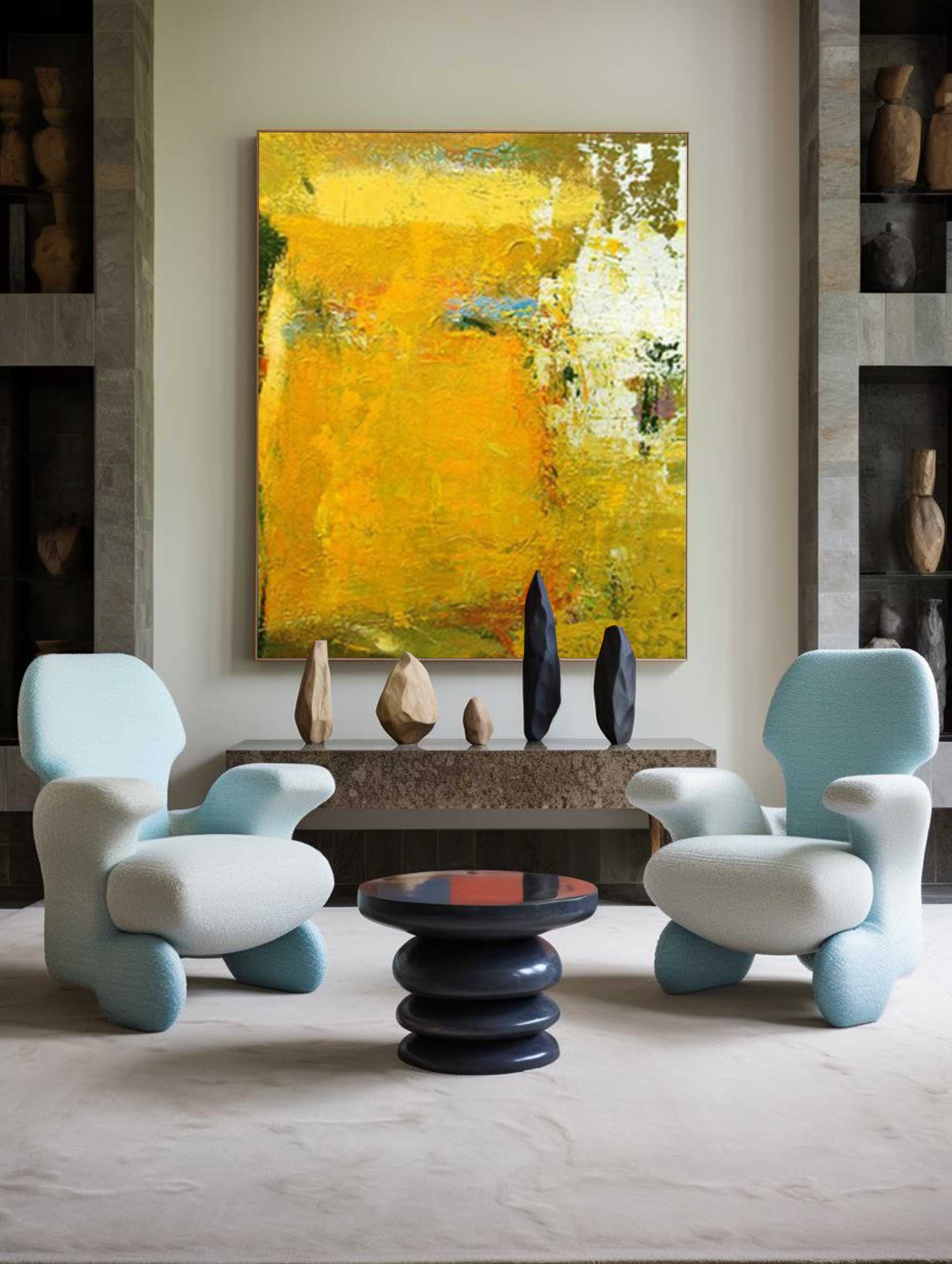 Golden Abstract Textured Canvas