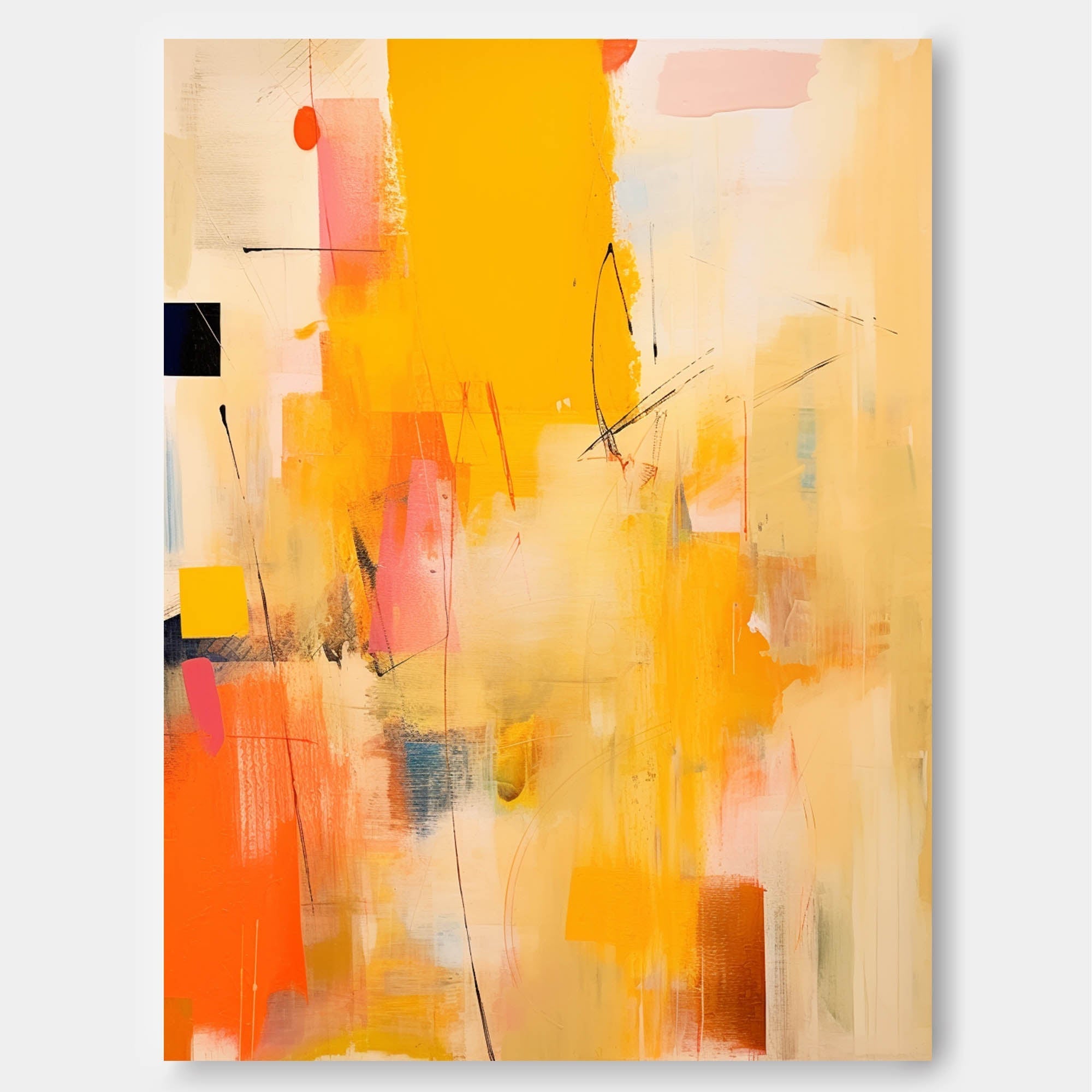 Sunrise Abstraction in Yellow and Pink