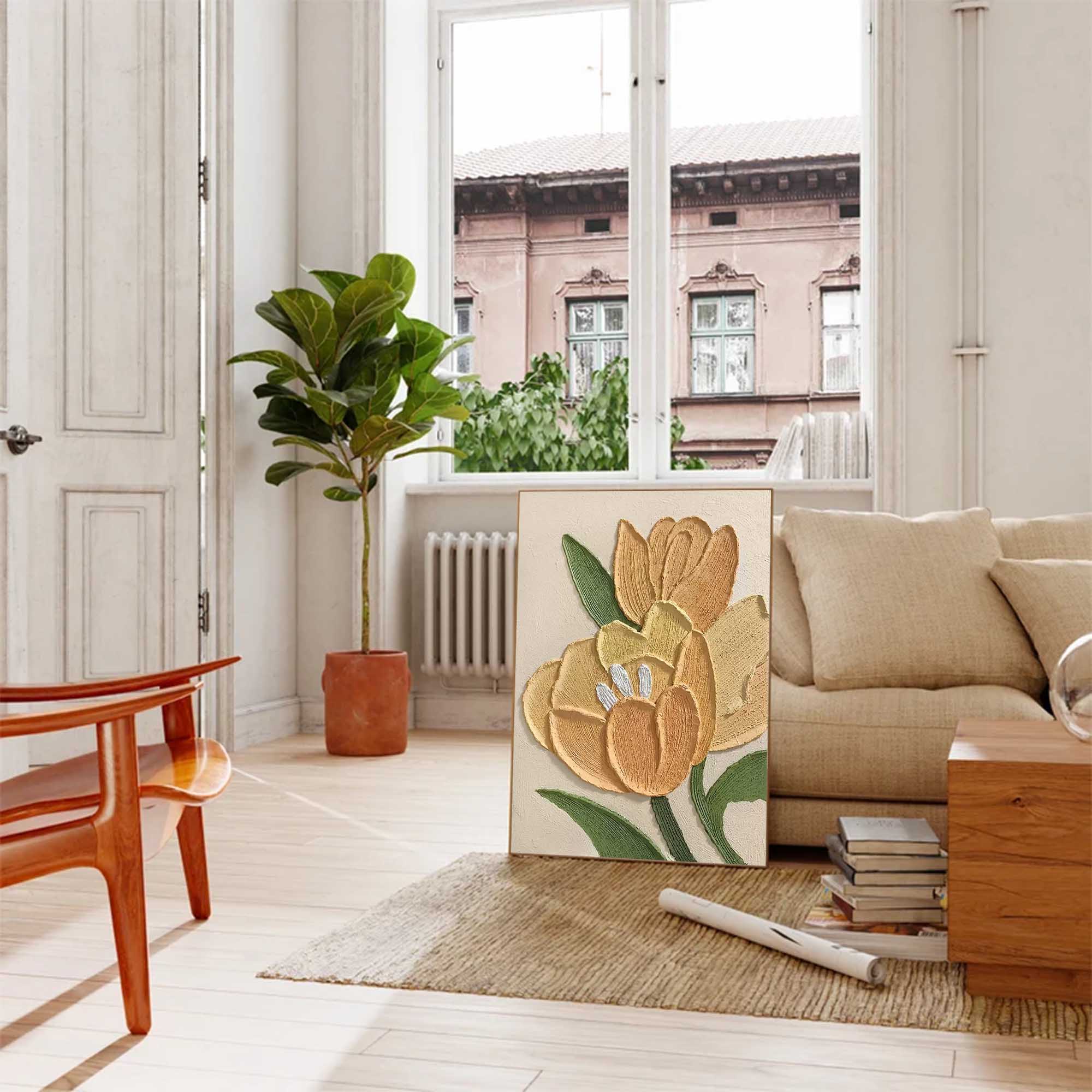 Textured Floral Canvas Art