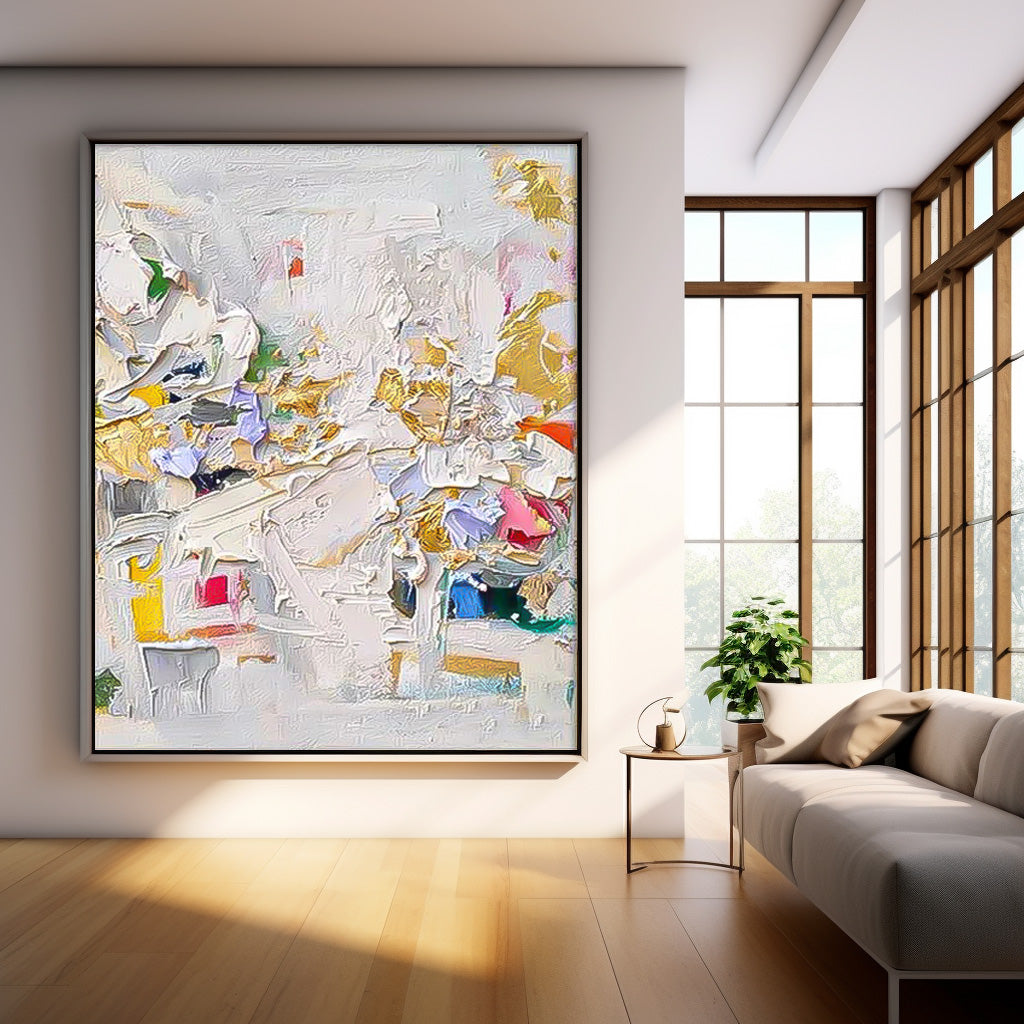 Elegant Textured Floral Abstract Canvas Art