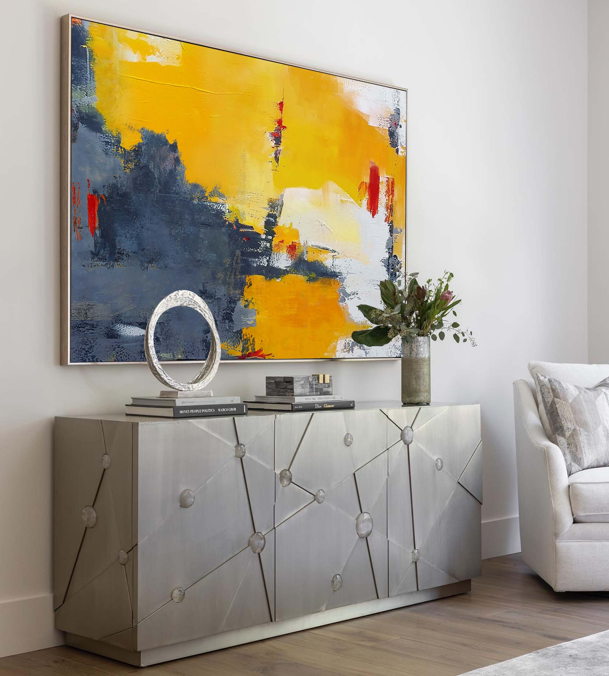 Bold Sunset Tones Abstract Art