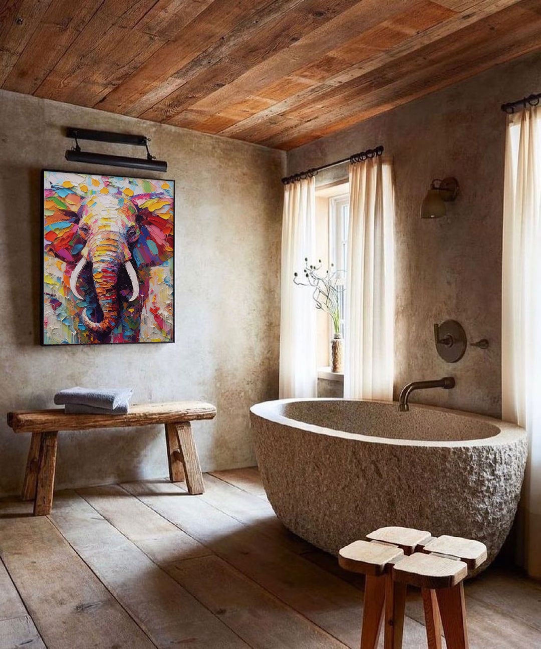 Colorful Majestic Elephant Art