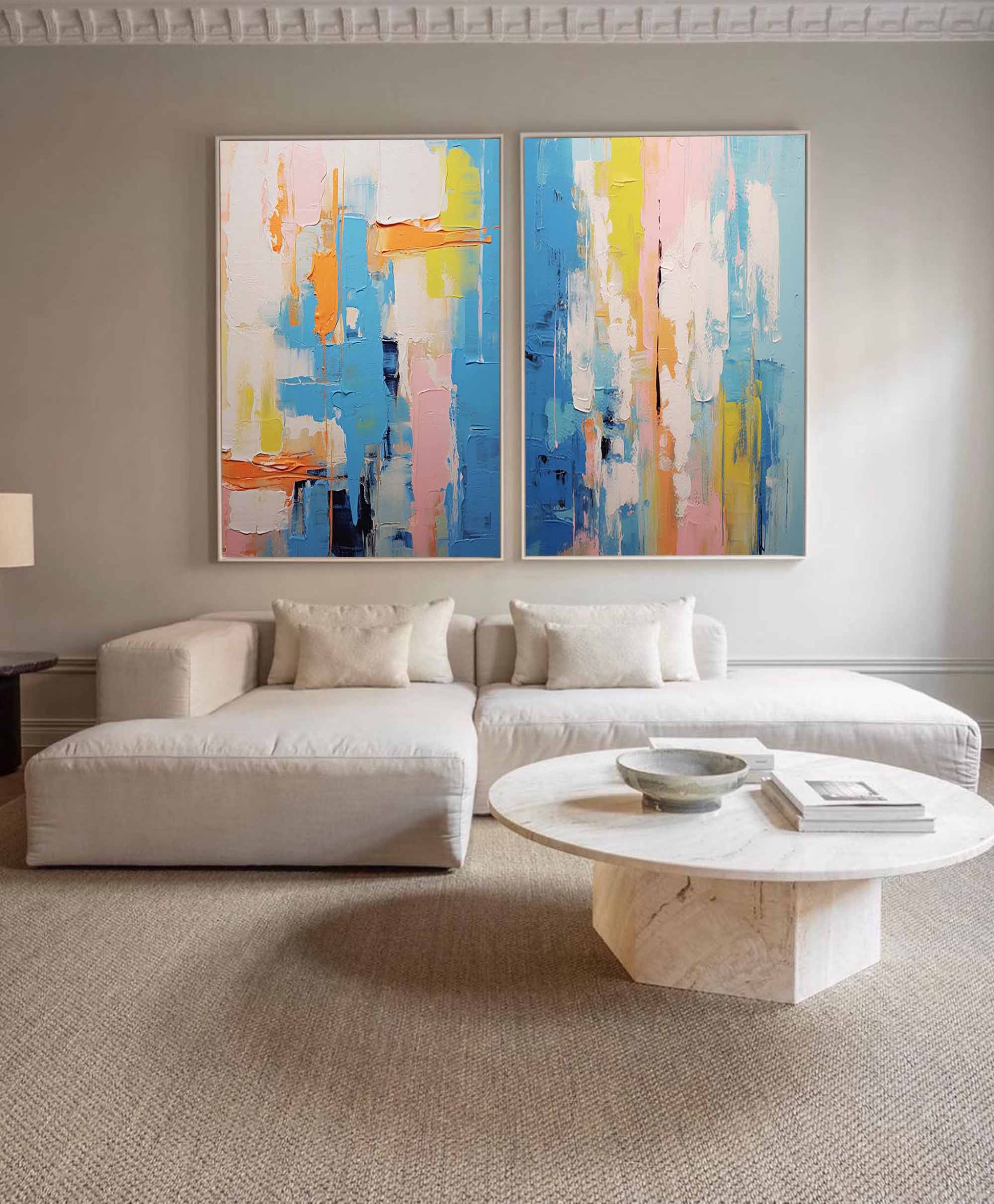 Vibrant Abstract Blue Art Set