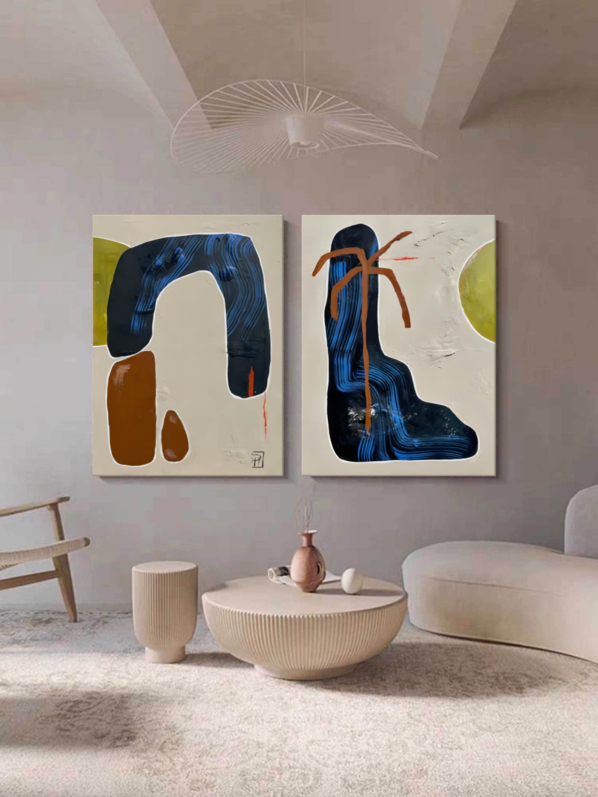 Abstract Painting Set Of 2 #SP147