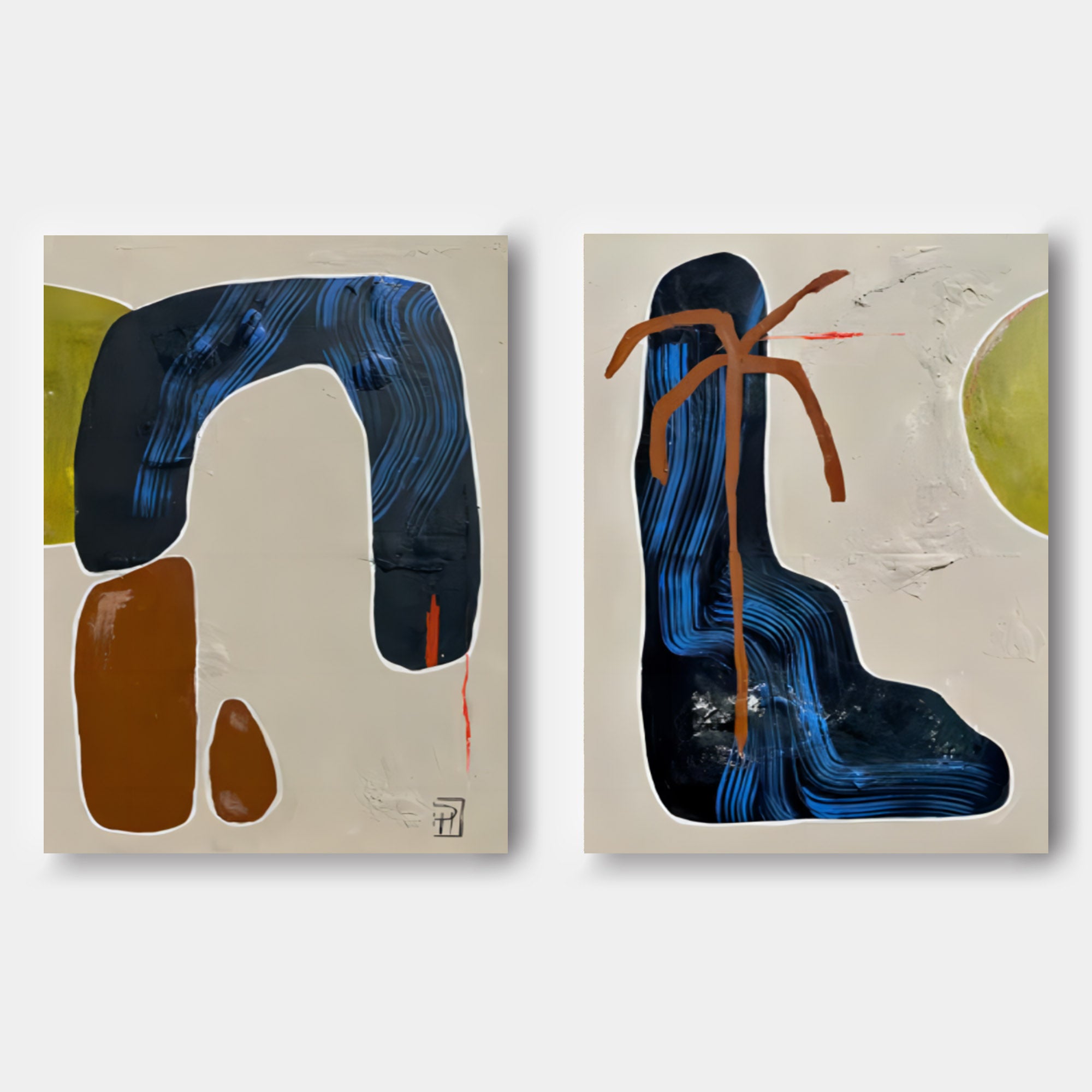 Abstract Painting Set Of 2 #SP147