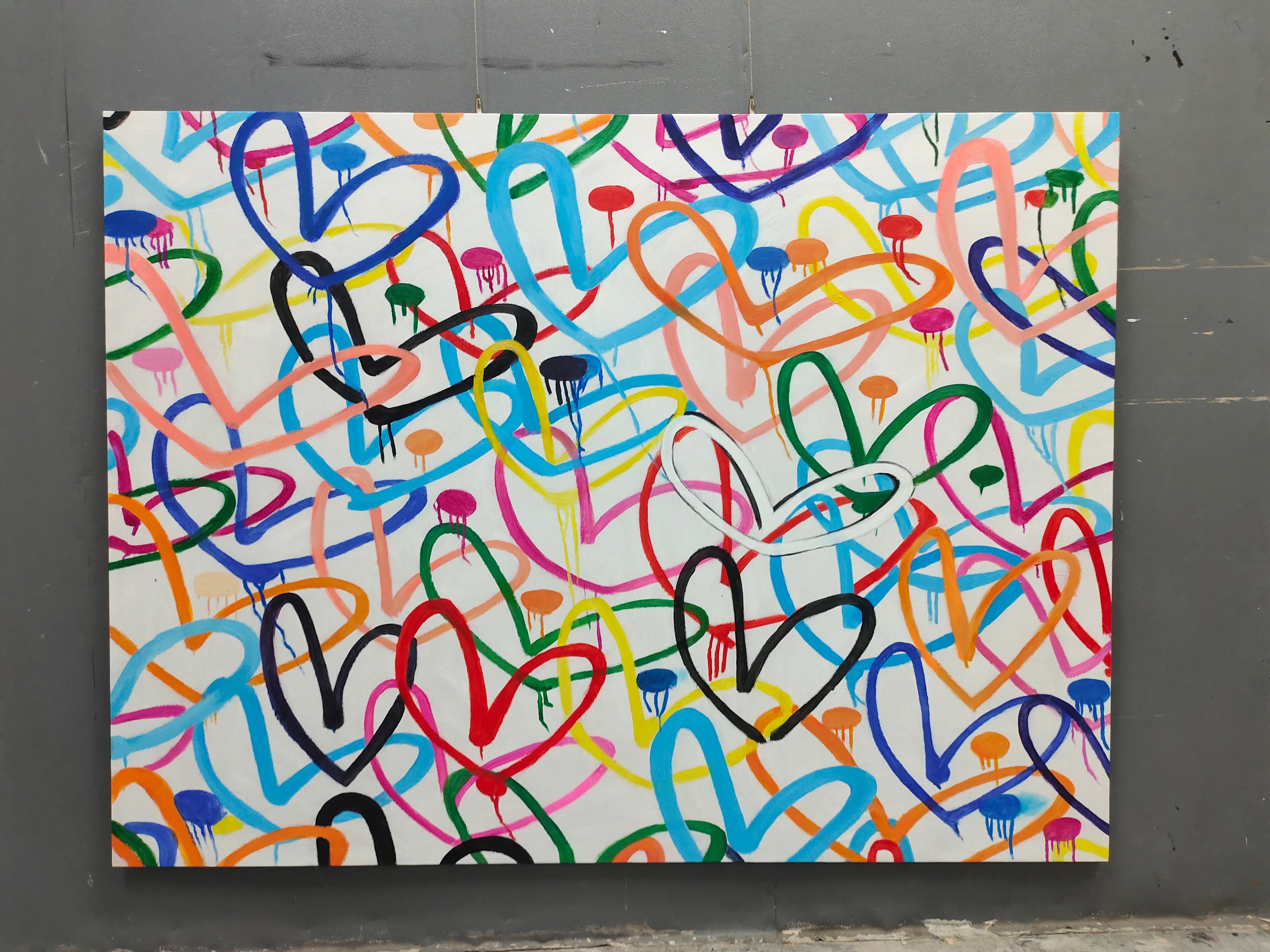 Love Hearts Graffiti Art-1 #GA004